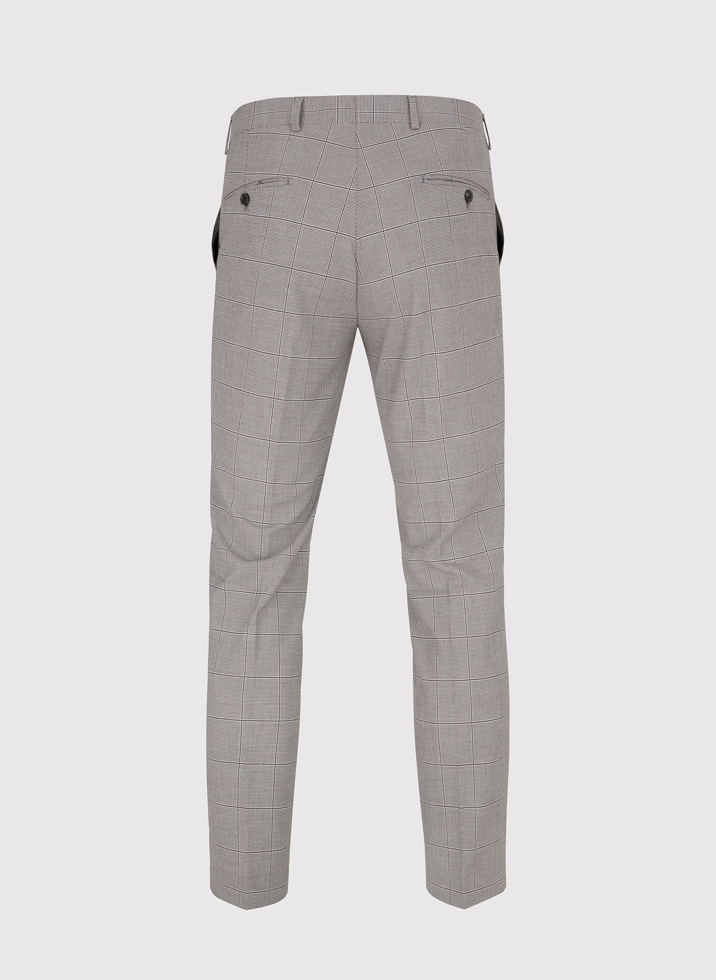 Brązowe spodnie garniturowe w kratę - Pako Lorente