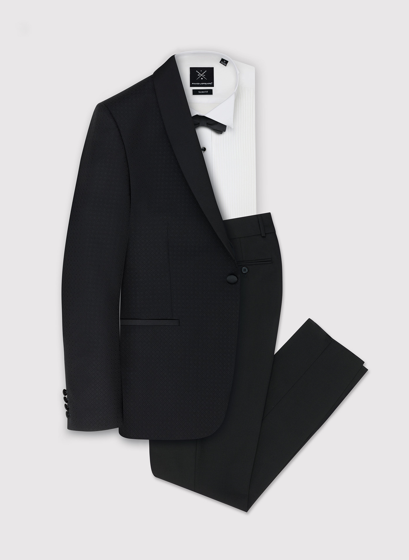 Czarna marynarka smokingowa w mikrowzór - Pako Lorente