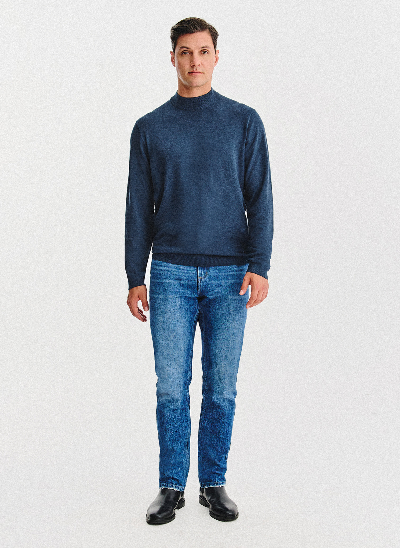 PAKO LORENTE - Półgolf męski w ciemnoniebieskim kolorze - Pako Lorente