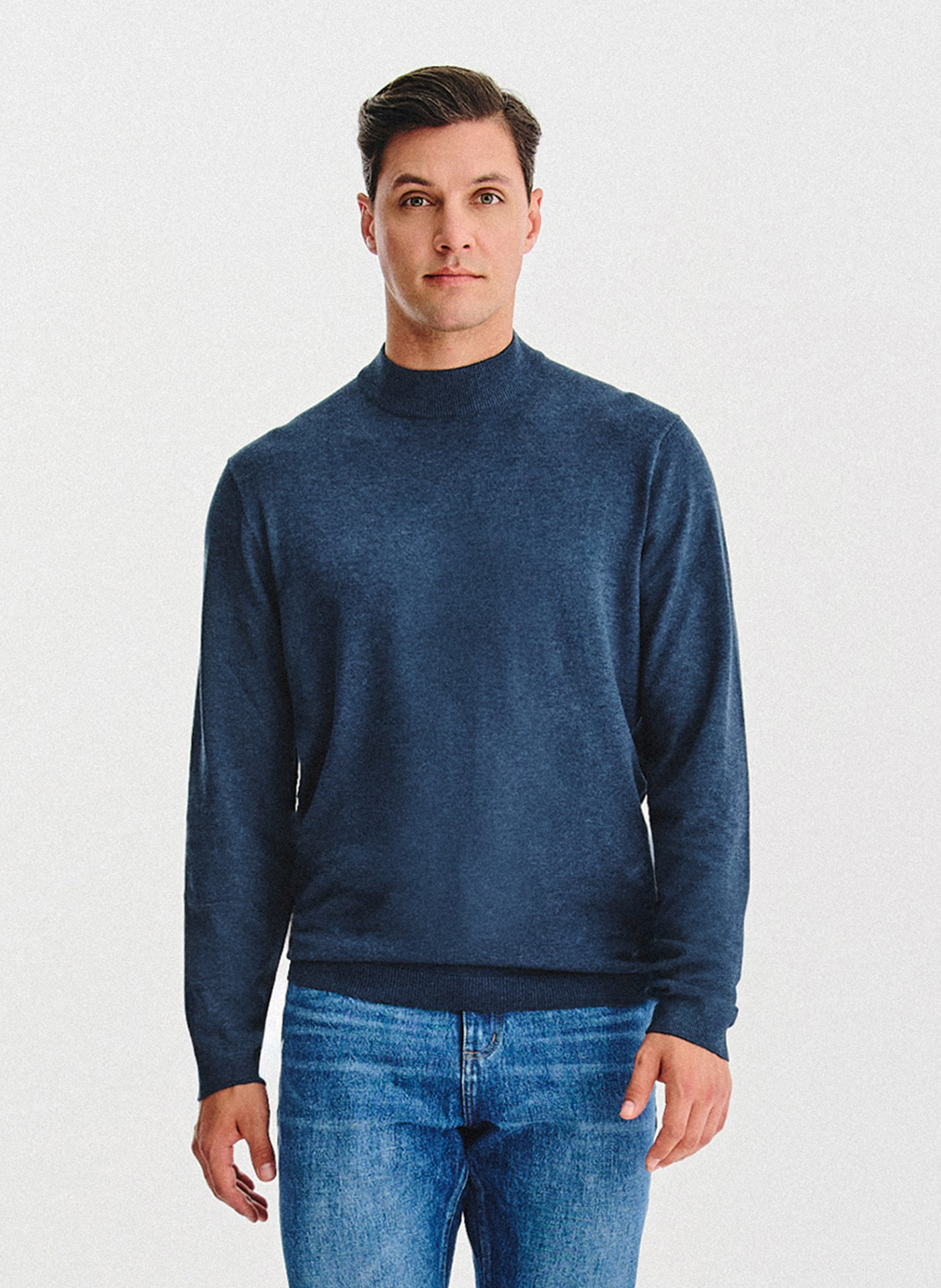 PAKO LORENTE - Półgolf męski w ciemnoniebieskim kolorze - Pako Lorente