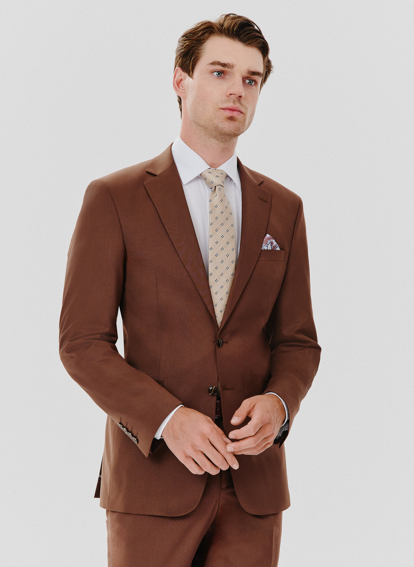Brązowa marynarka garniturowa - Pako Lorente