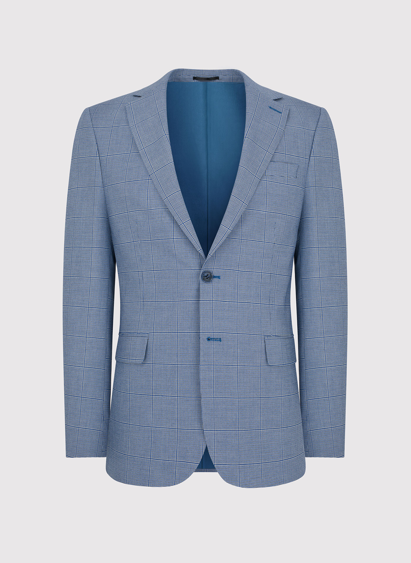 Niebieska męska marynarka garniturowa w kratkę - Pako Lorente