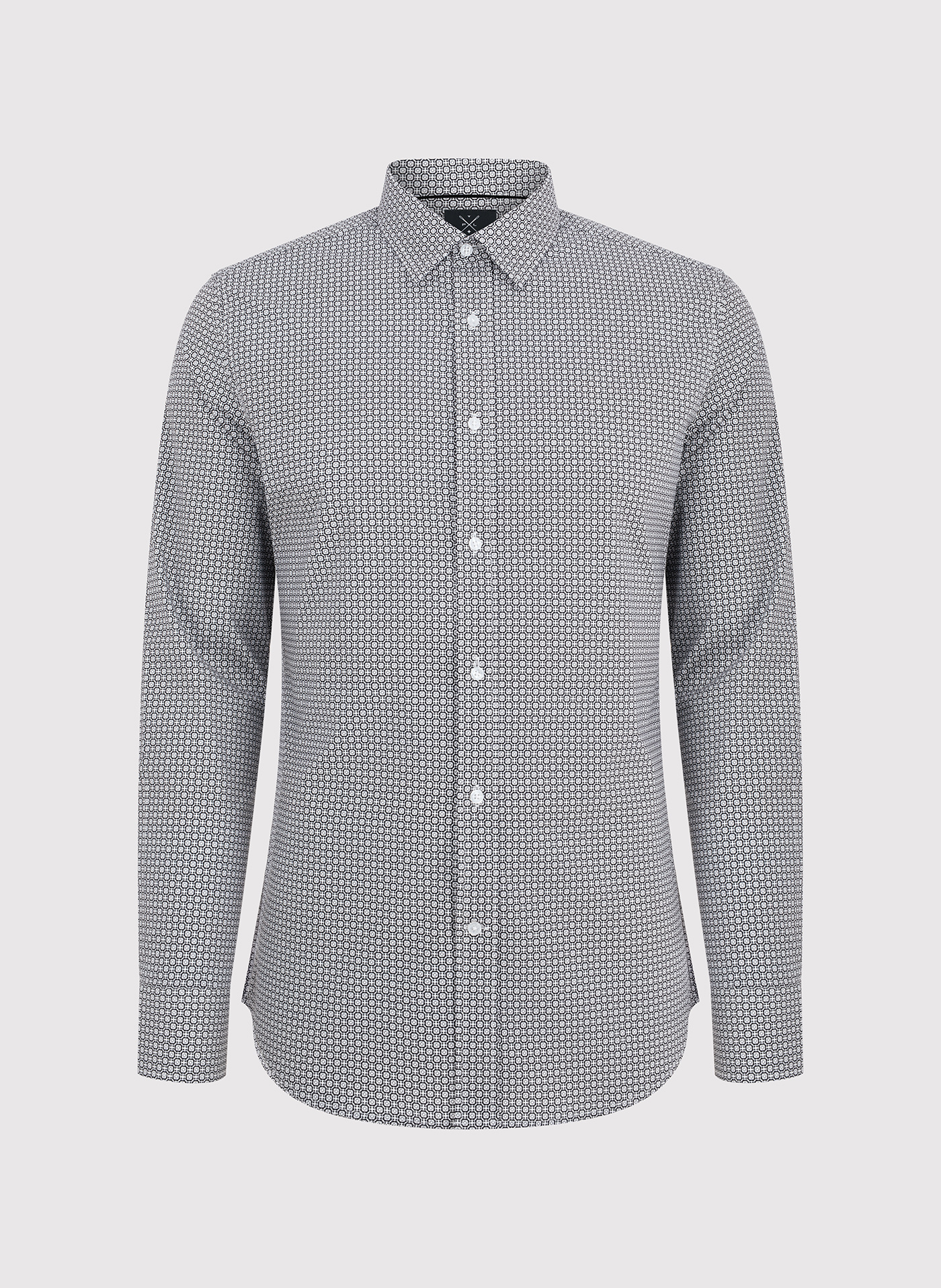 Ciemna koszula męska w geometryczny wzór - Pako Lorente