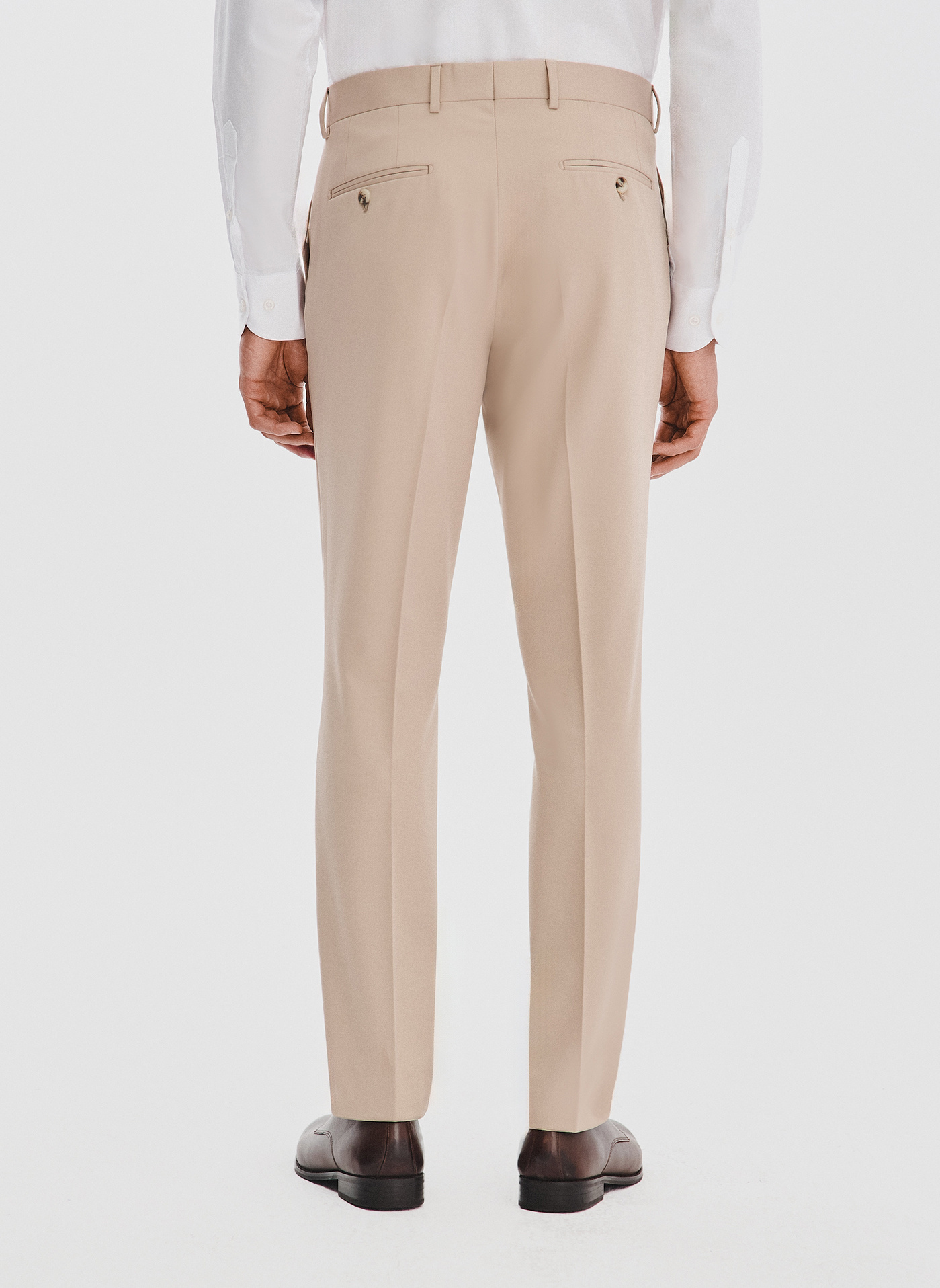 PAKO LORENTE - Gładki beżowy garnitur męski - Pako Lorente