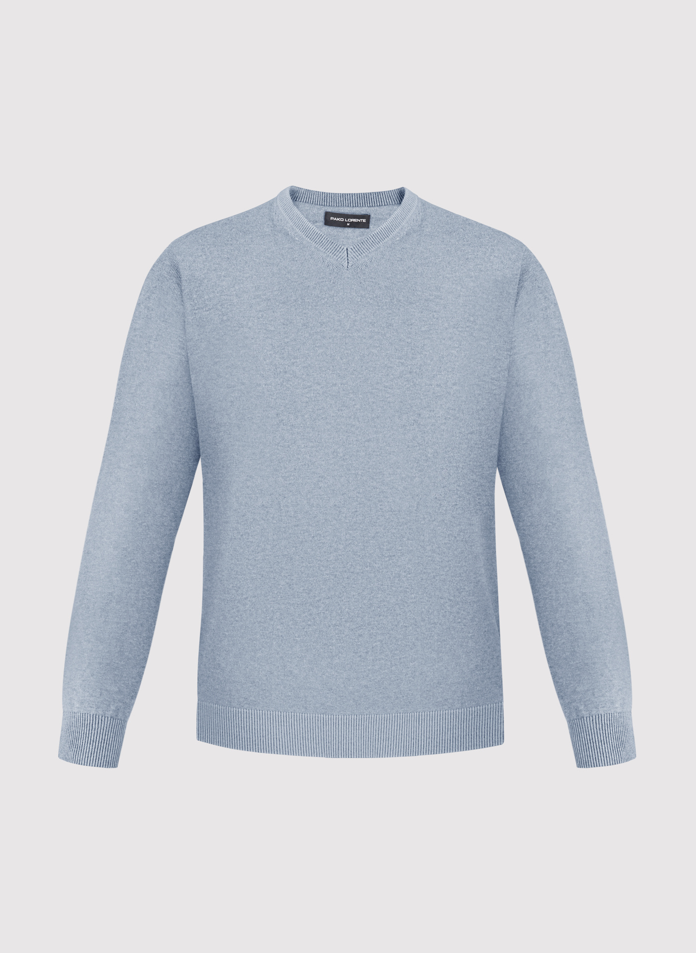 PAKO LORENTE - Jasnoniebieski sweter męski v-neck - Pako Lorente