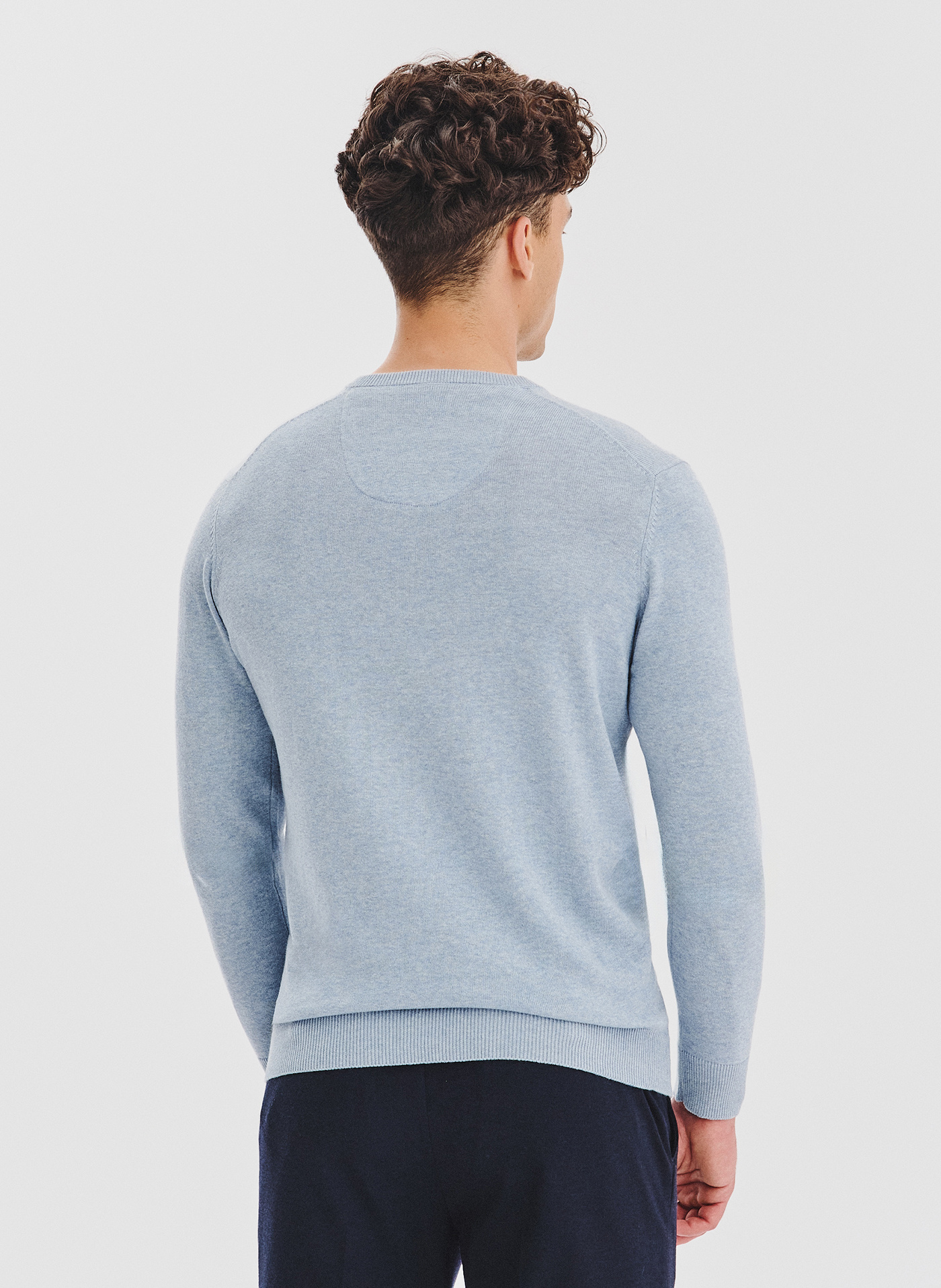 PAKO LORENTE - Jasnoniebieski sweter męski v-neck - Pako Lorente