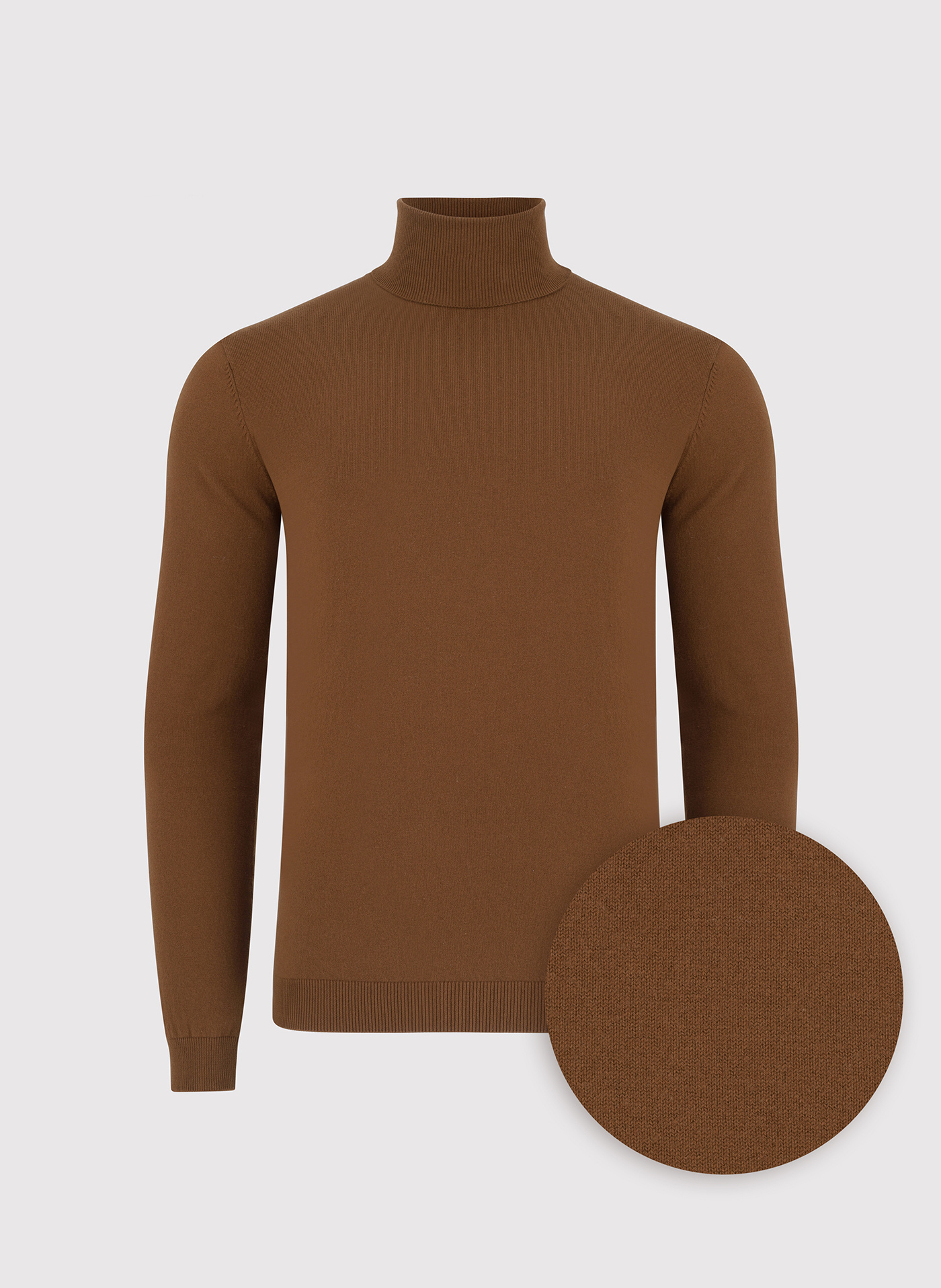 PALKO LORENTE - Kamelowy gładki golf męski - Pako Lorente