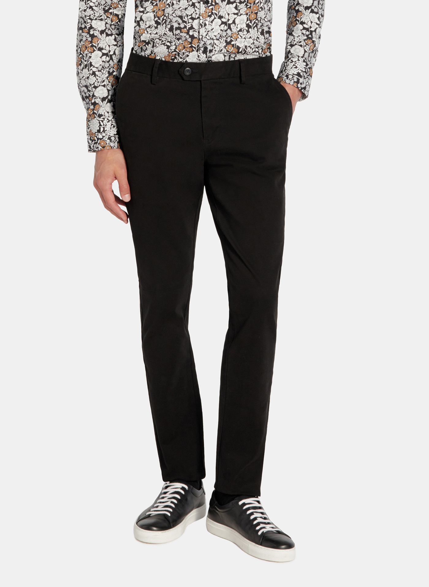 PAKO LORENTE - Czarne spodnie chino z bawełną - Pako Lorente