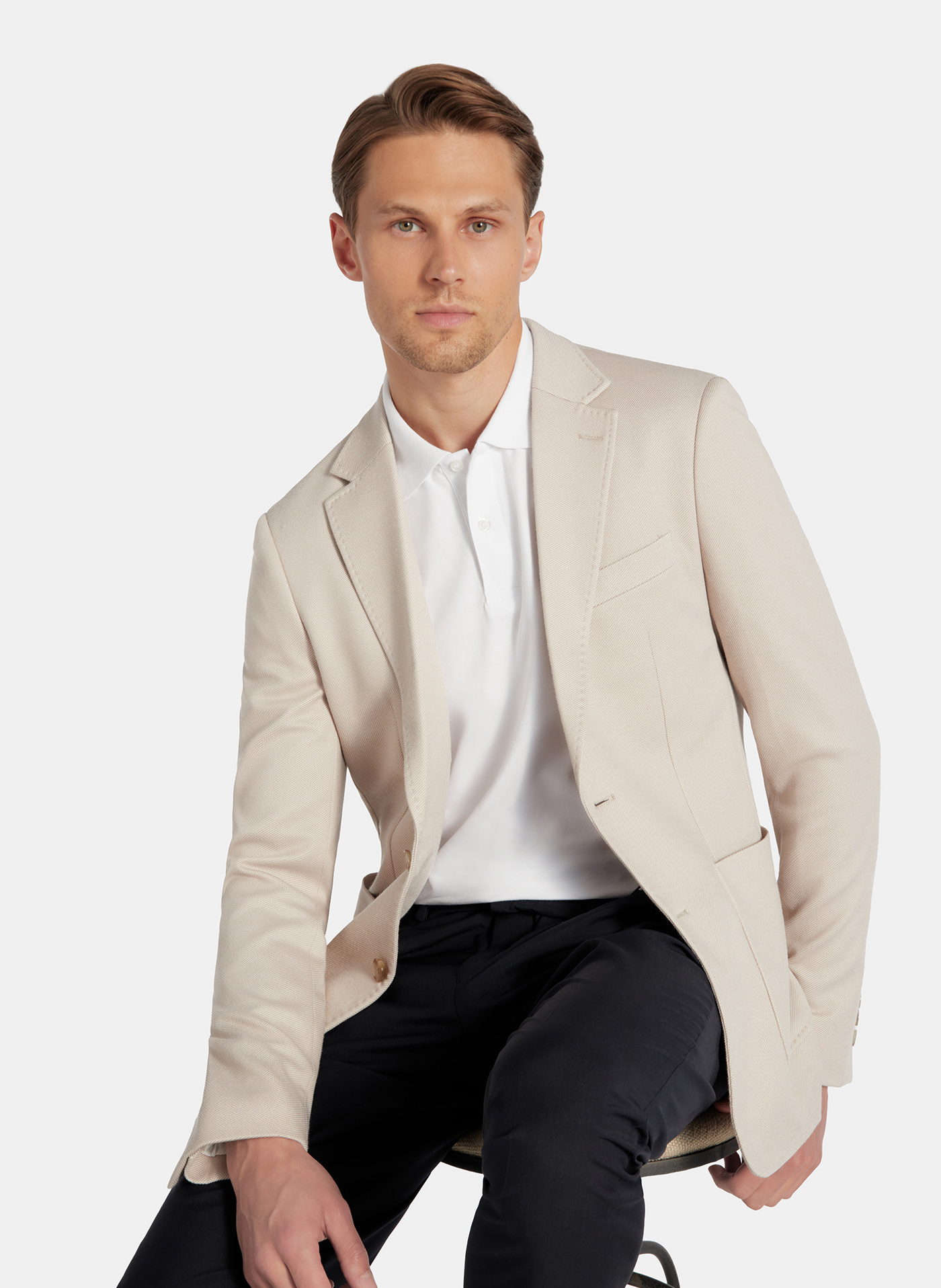 PAKO LORENTE - Beżowa marynarka z dzianiny - Pako Lorente