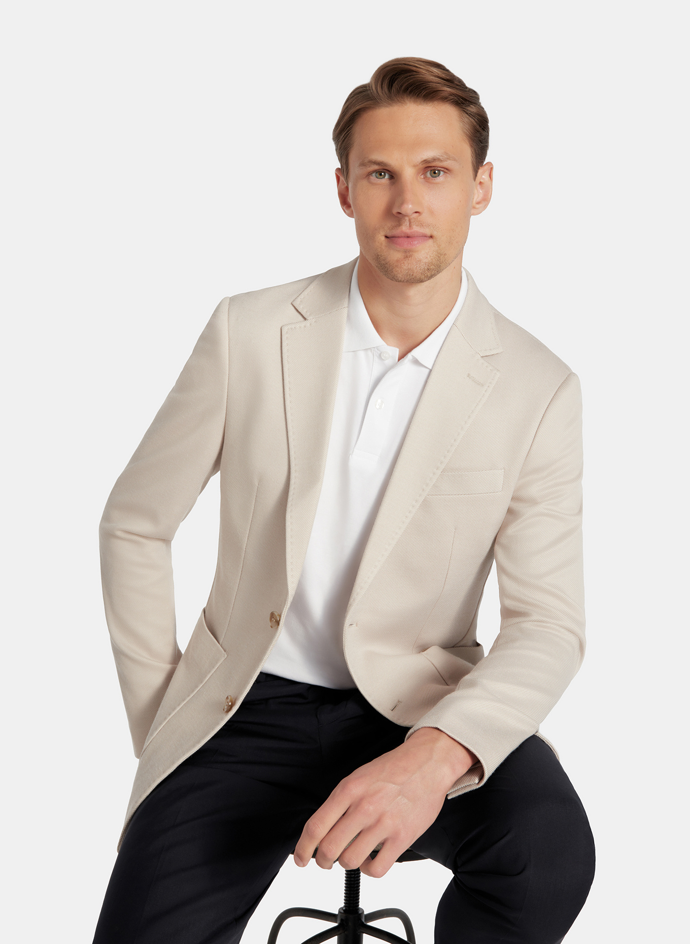 PAKO LORENTE - Beżowa marynarka z dzianiny - Pako Lorente