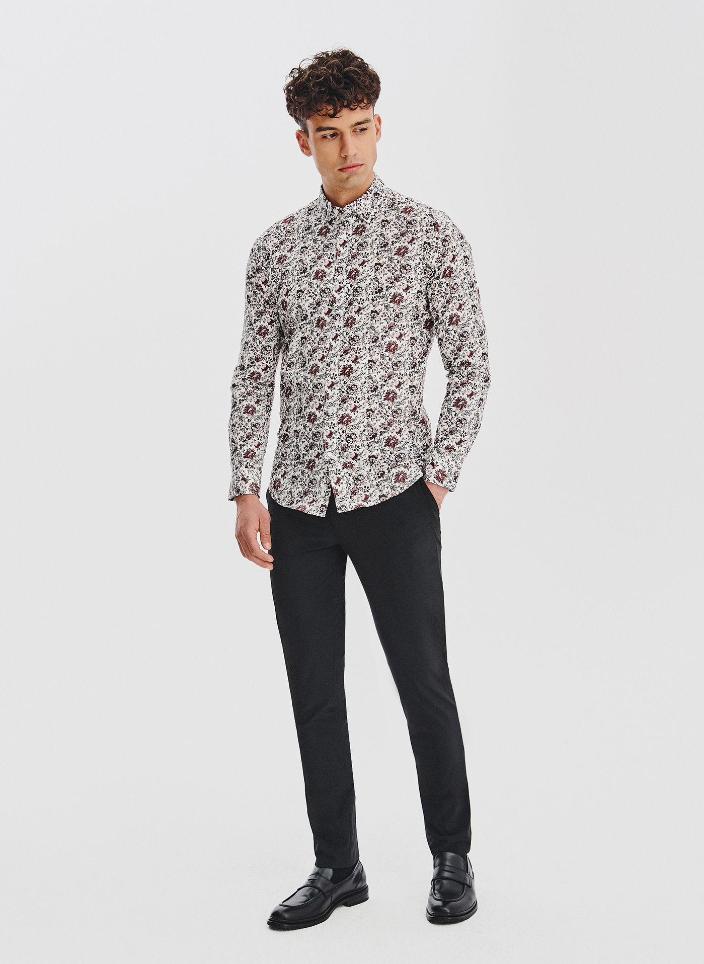 Biała koszula w kwiaty - Pako Lorente