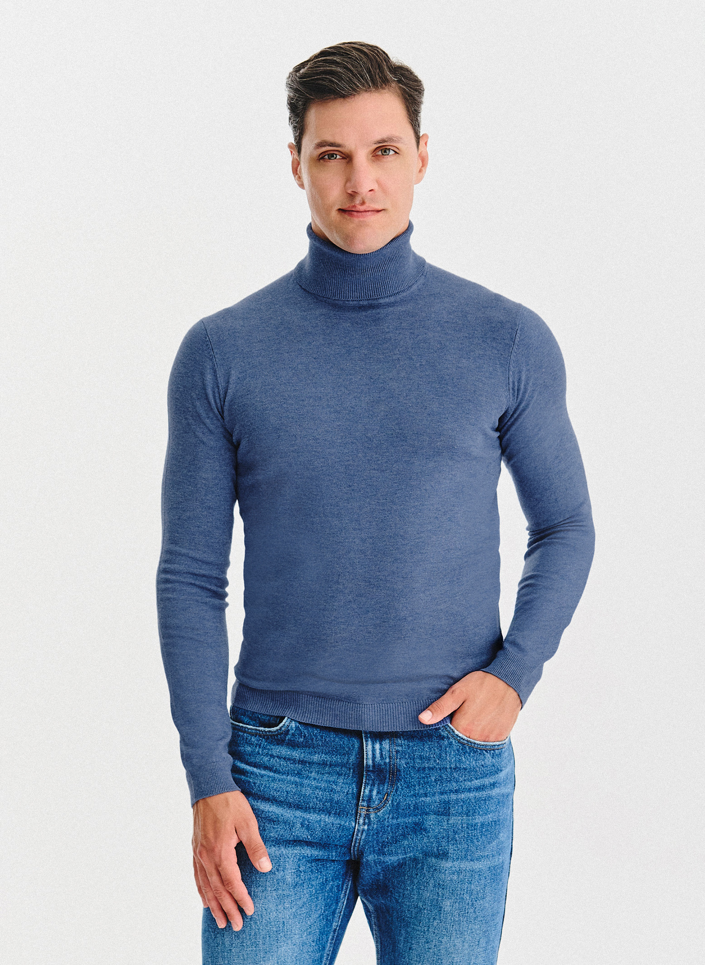 PAKO LORENTE - Golf męski w niebieskim kolorze - Pako Lorente