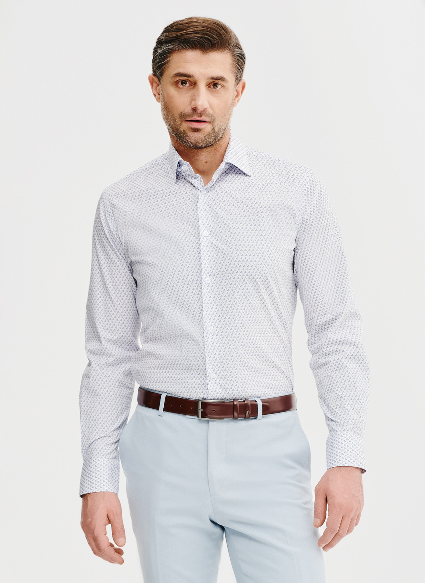 Biała koszula męska w wiatraczki - Pako Lorente