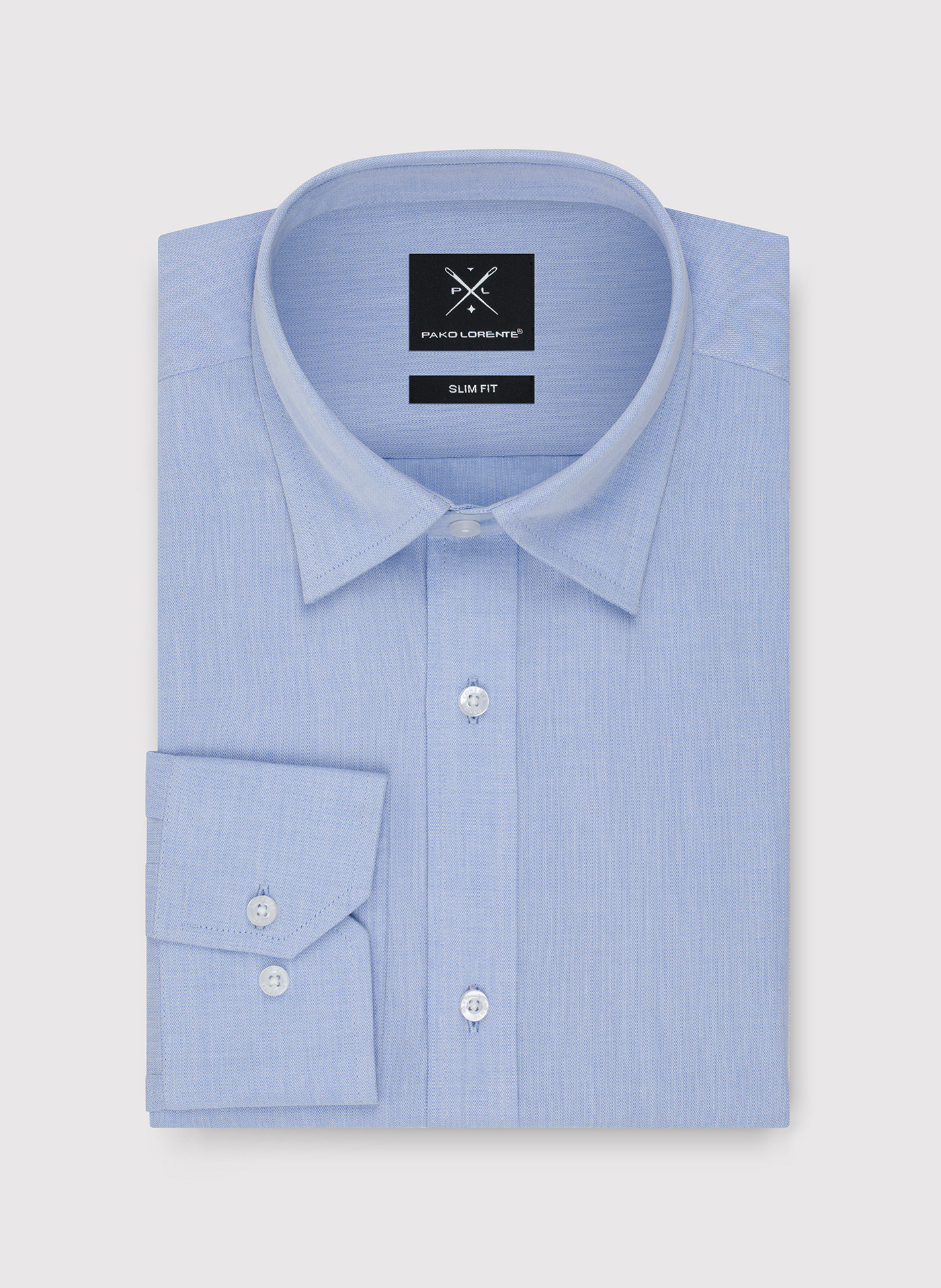 Gładka bawełniana koszula męska - Pako Lorente