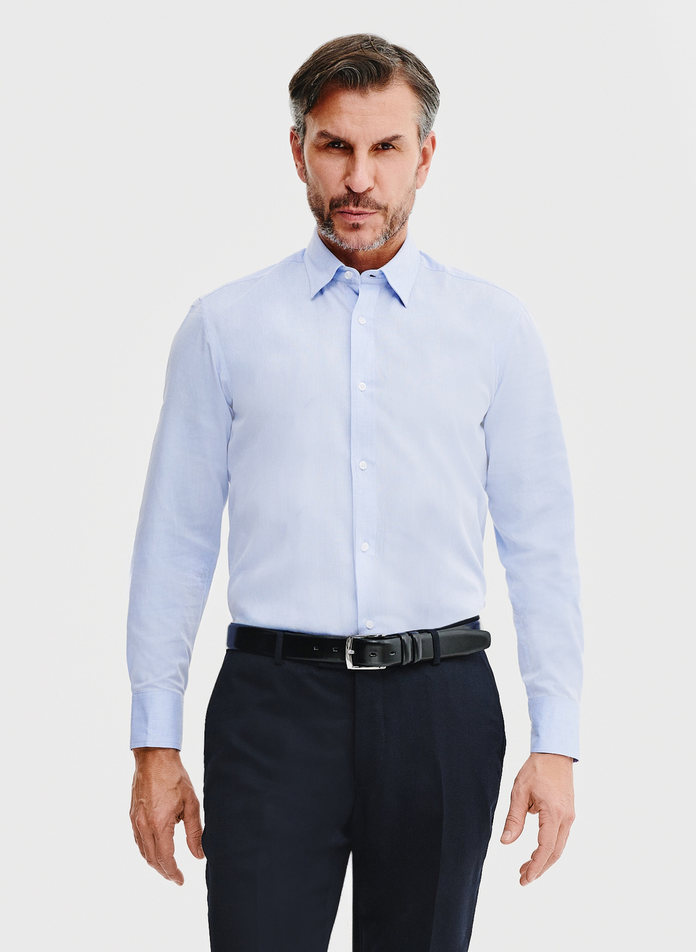 Gładka bawełniana koszula męska - Pako Lorente