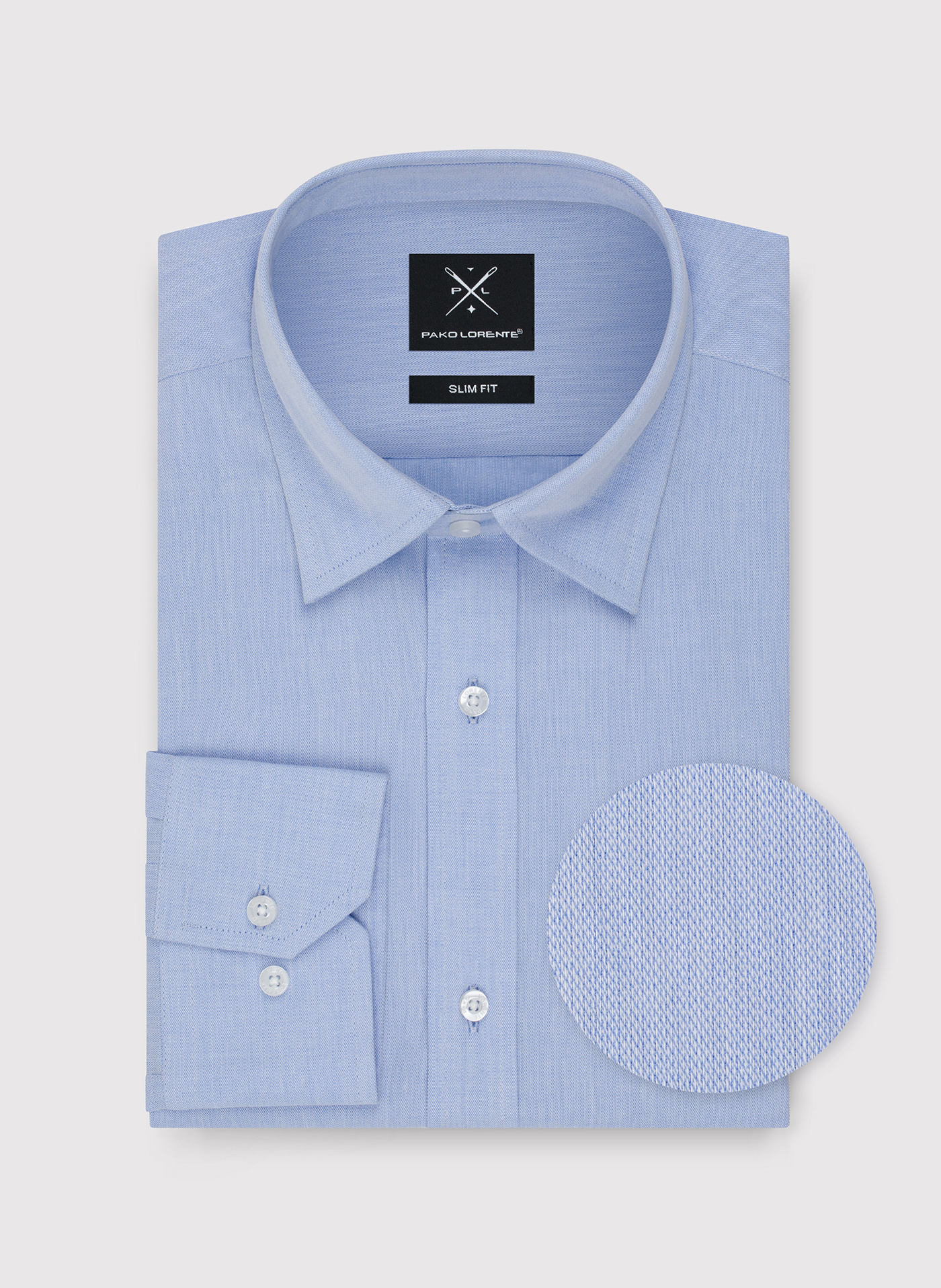Gładka bawełniana koszula męska - Pako Lorente