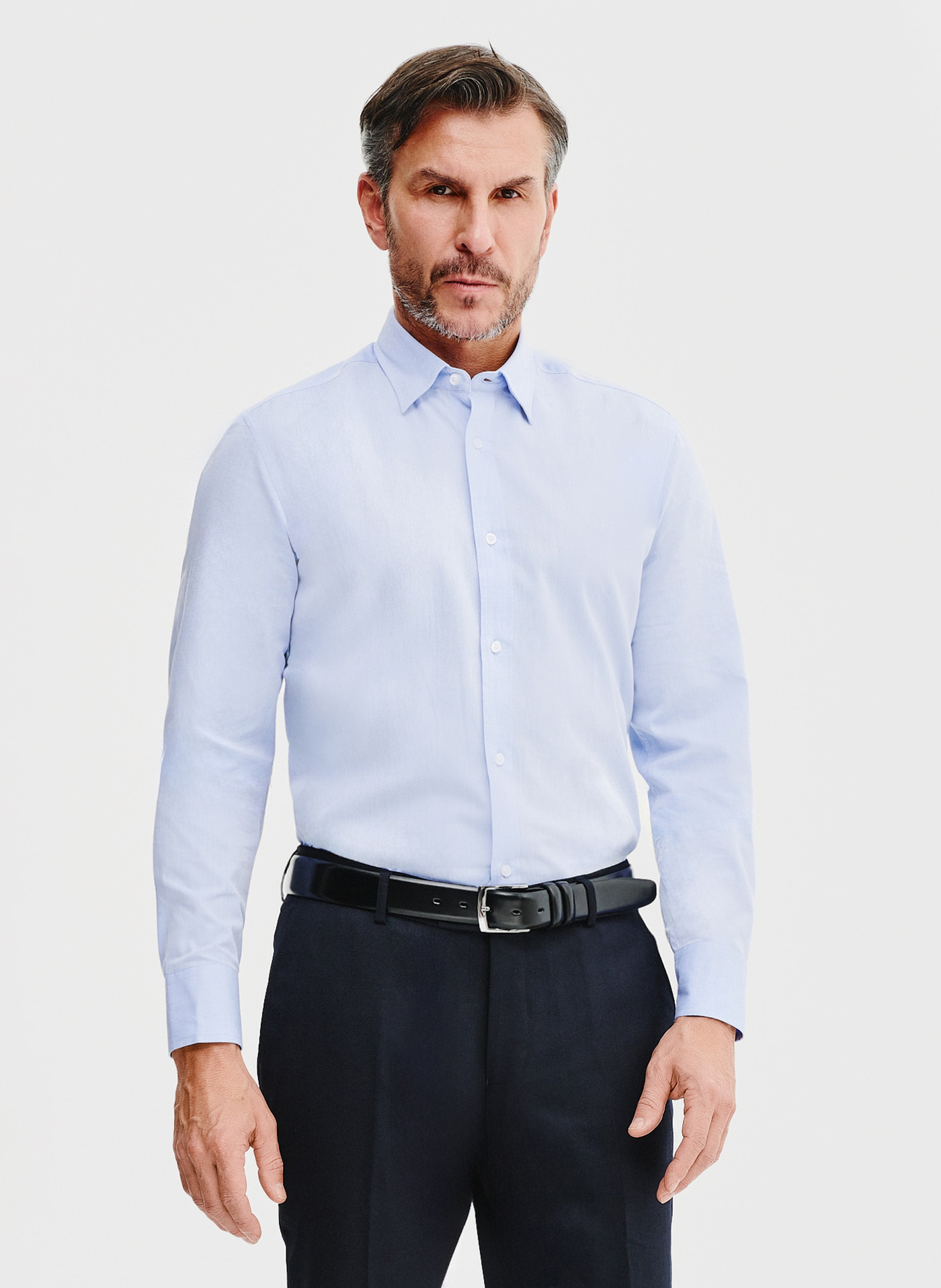 Gładka bawełniana koszula męska - Pako Lorente