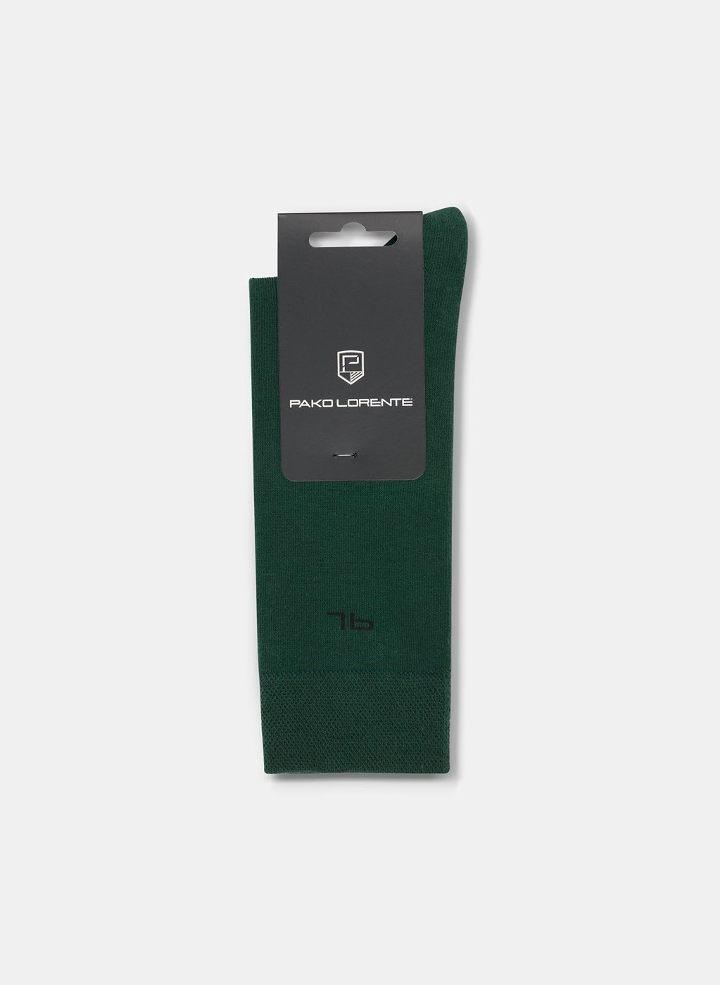 Gładkie zielone skarpetki męskie z subtelnym logo P000B-SX-060-Z-0 - Pako Lorente
