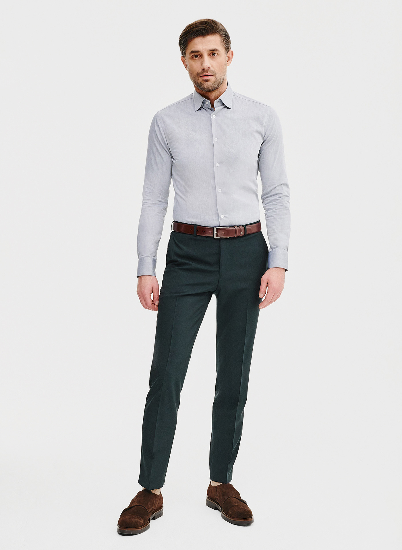 Bawełniana koszula męska w kolorze szarym - Pako Lorente