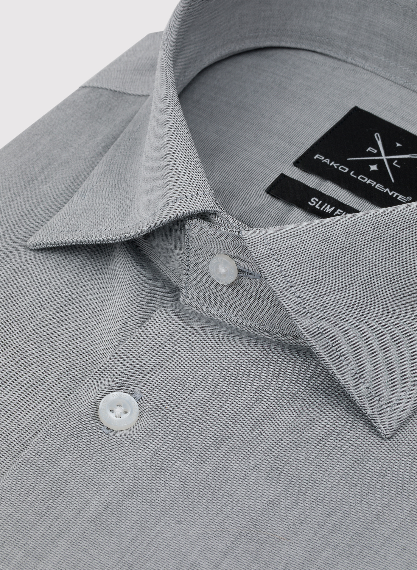 Bawełniana koszula męska w kolorze szarym - Pako Lorente