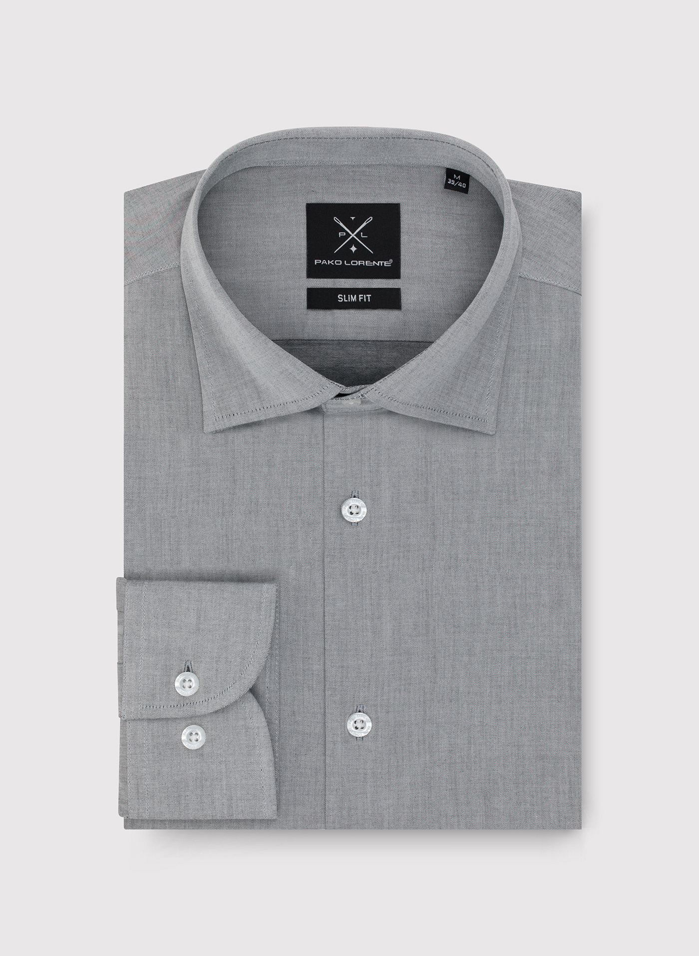 Bawełniana koszula męska w kolorze szarym - Pako Lorente