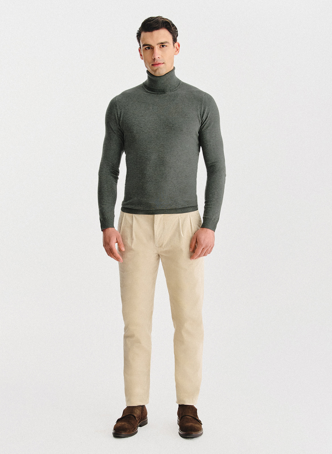 PAKO LORENTE - Beżowe spodnie z zakładkami - Pako Lorente