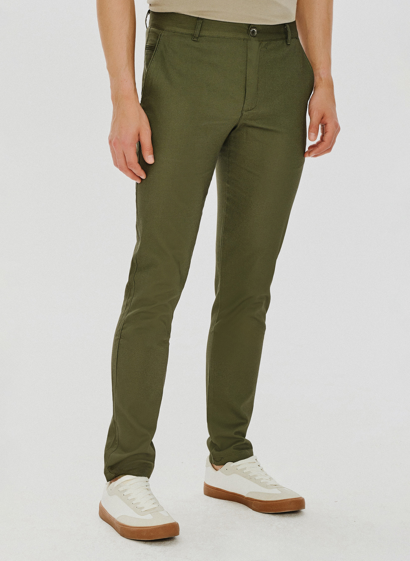 Zielone gładkie spodnie męskie P24SF-WX-003-Z-0 - Pako Lorente - Pako Lorente