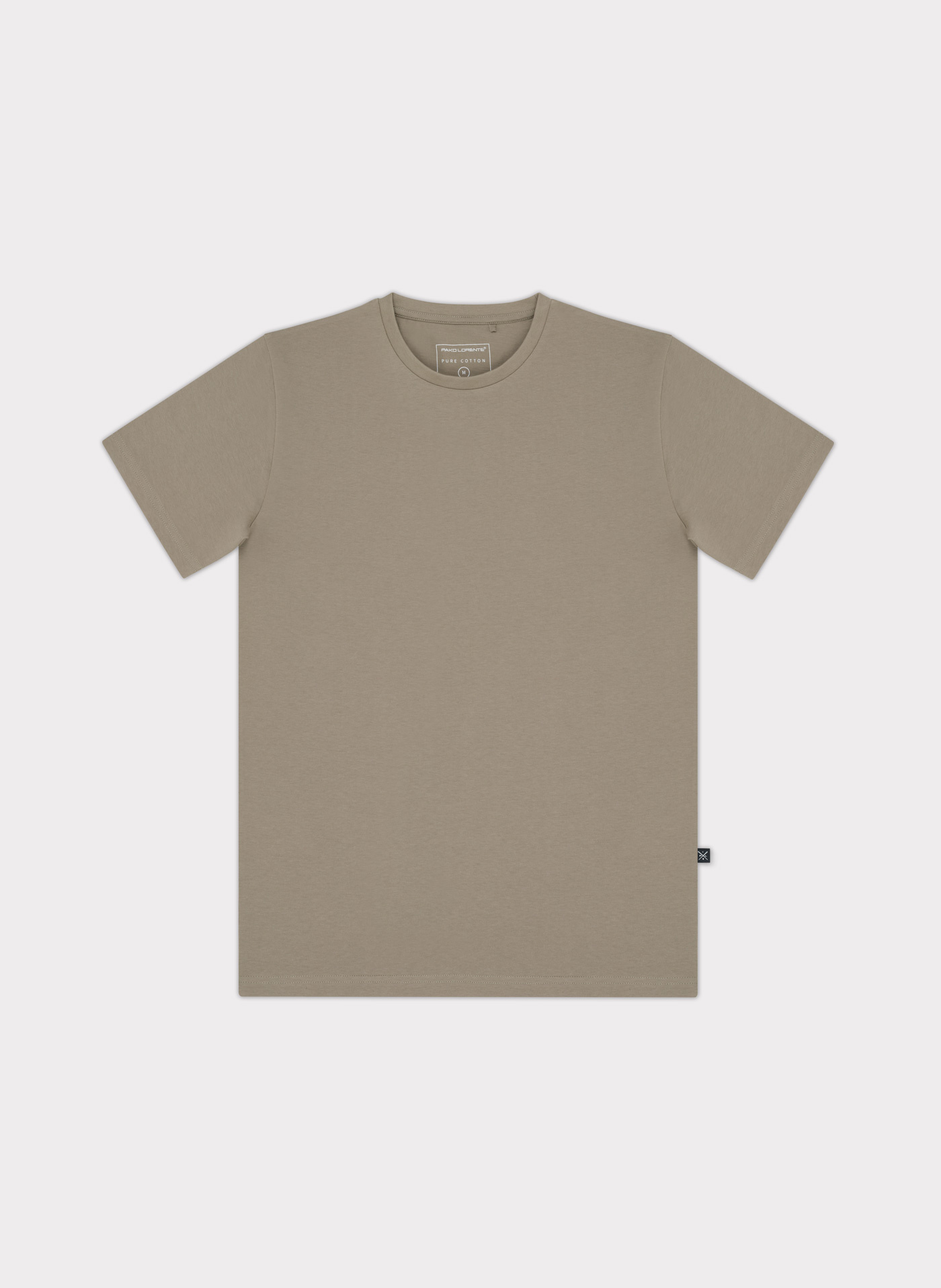 Bawełniany beżowy t-shirt z okrągłym dekoltem - Pako Lorente