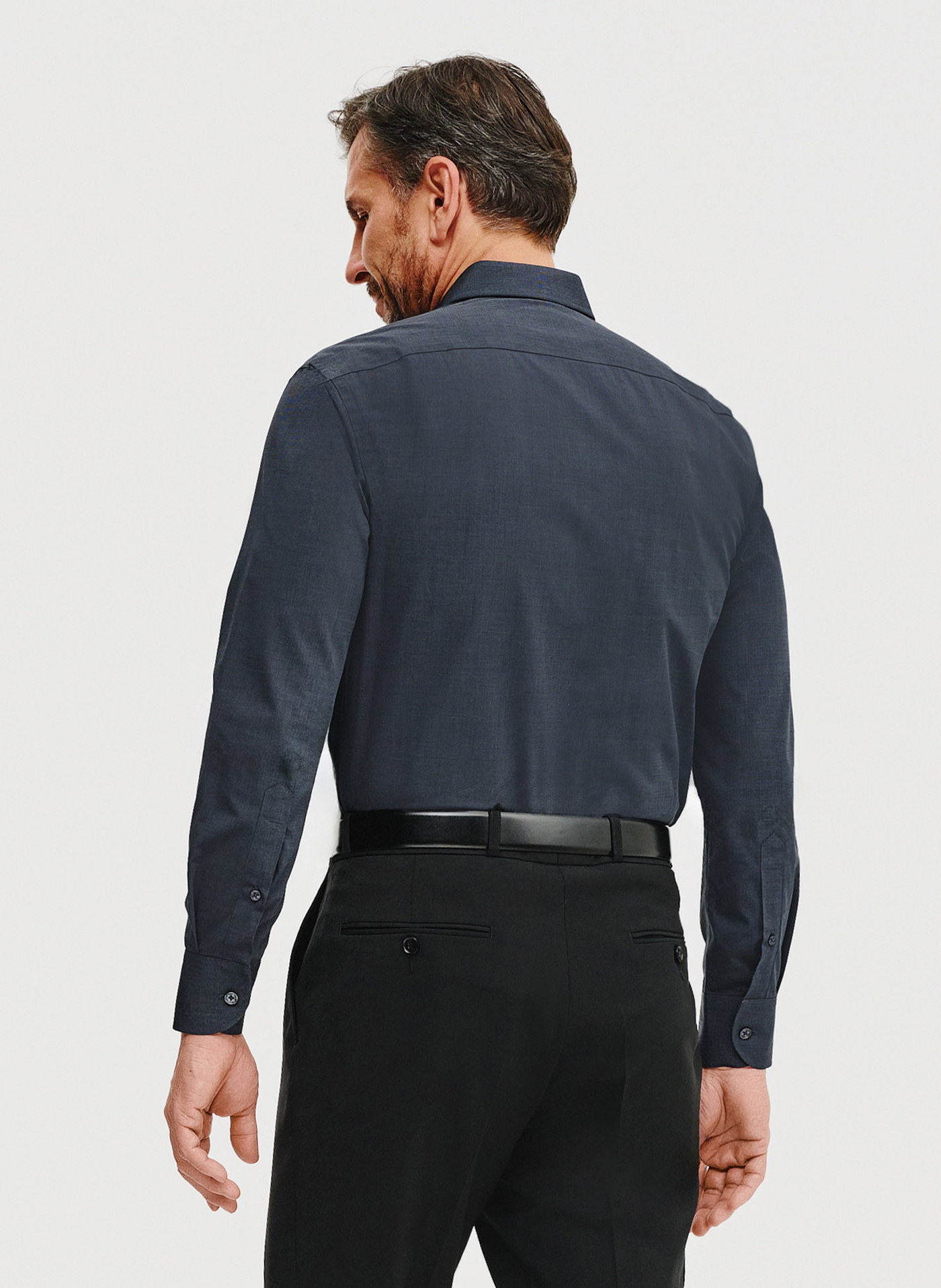 Bawełniana koszula męska w kolorze ciemnoszarym - Pako Lorente