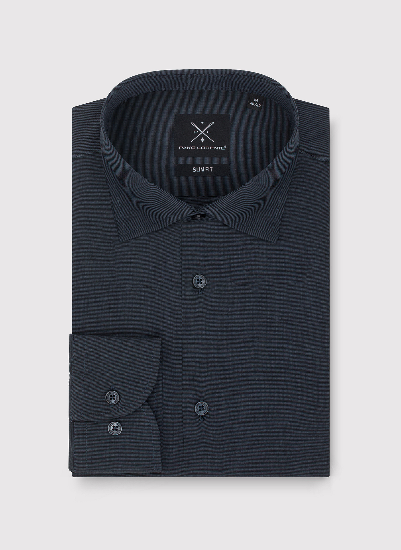 Bawełniana koszula męska w kolorze ciemnoszarym - Pako Lorente