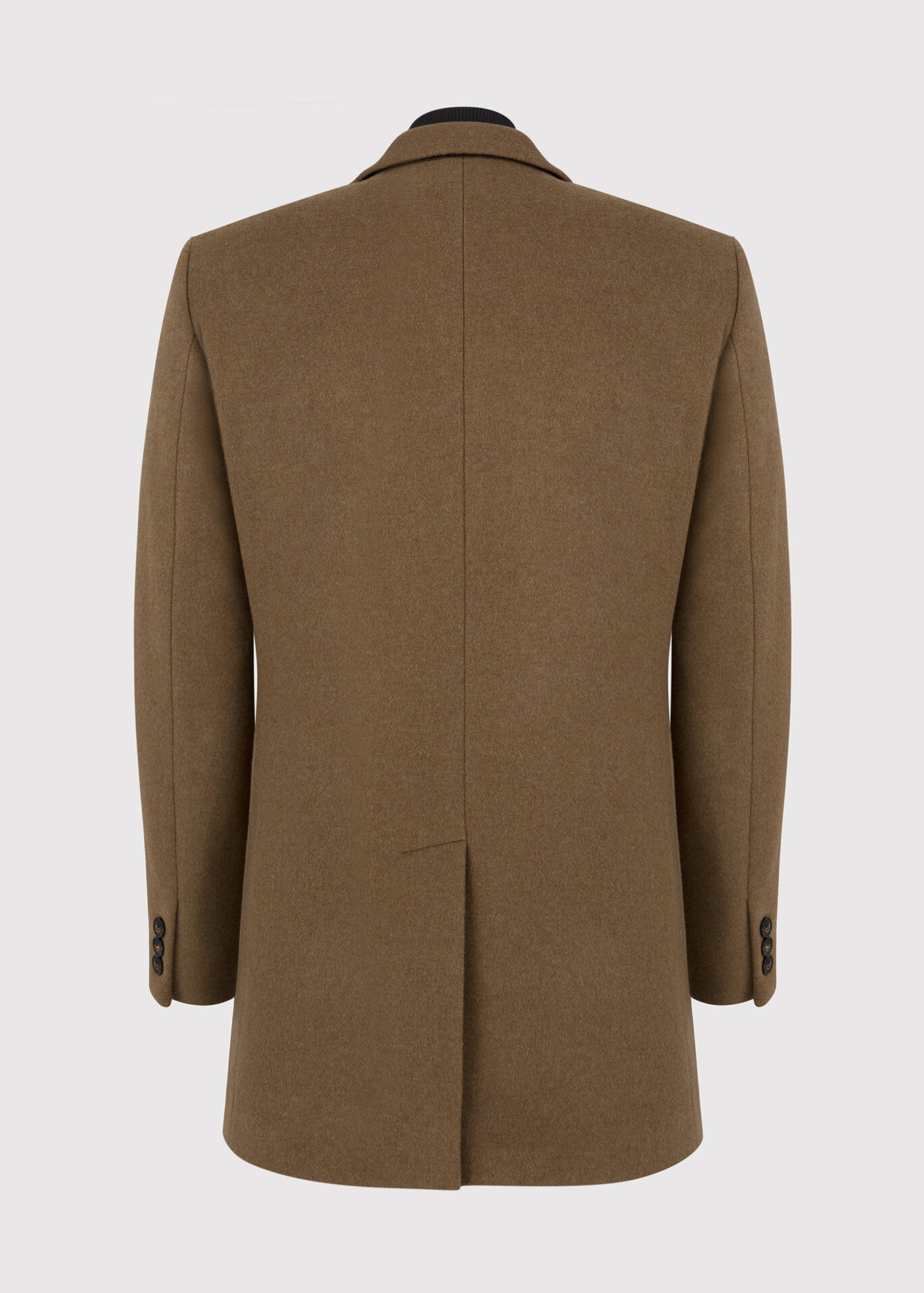 Kamelowy płaszcz męski z odpinaną stójką - Pako Lorente