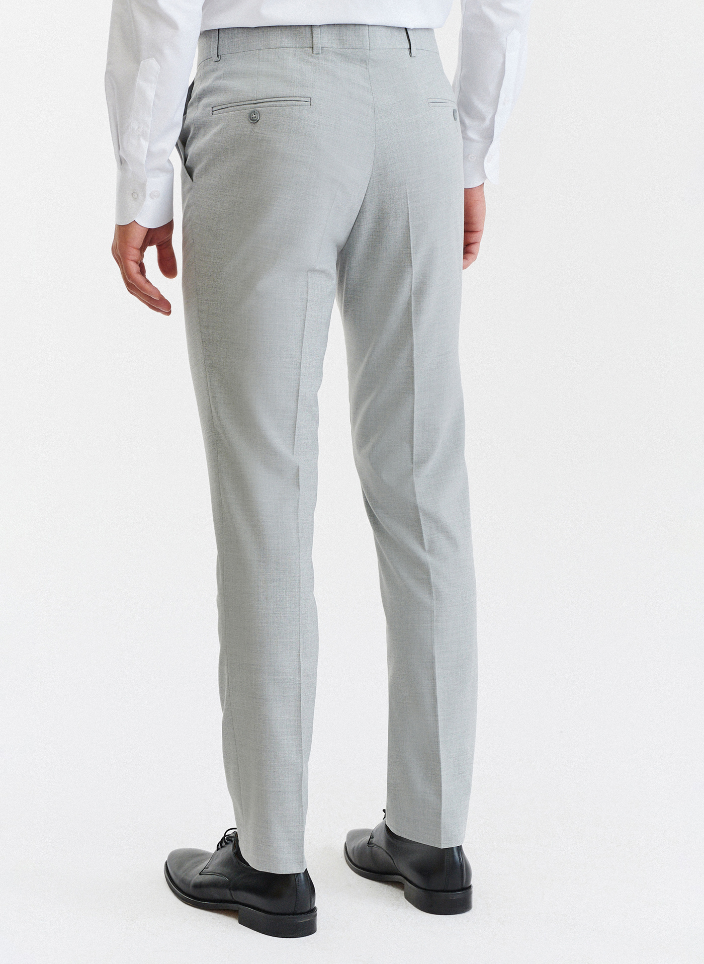Męskie jasnoszare spodnie garniturowe - Pako Lorente