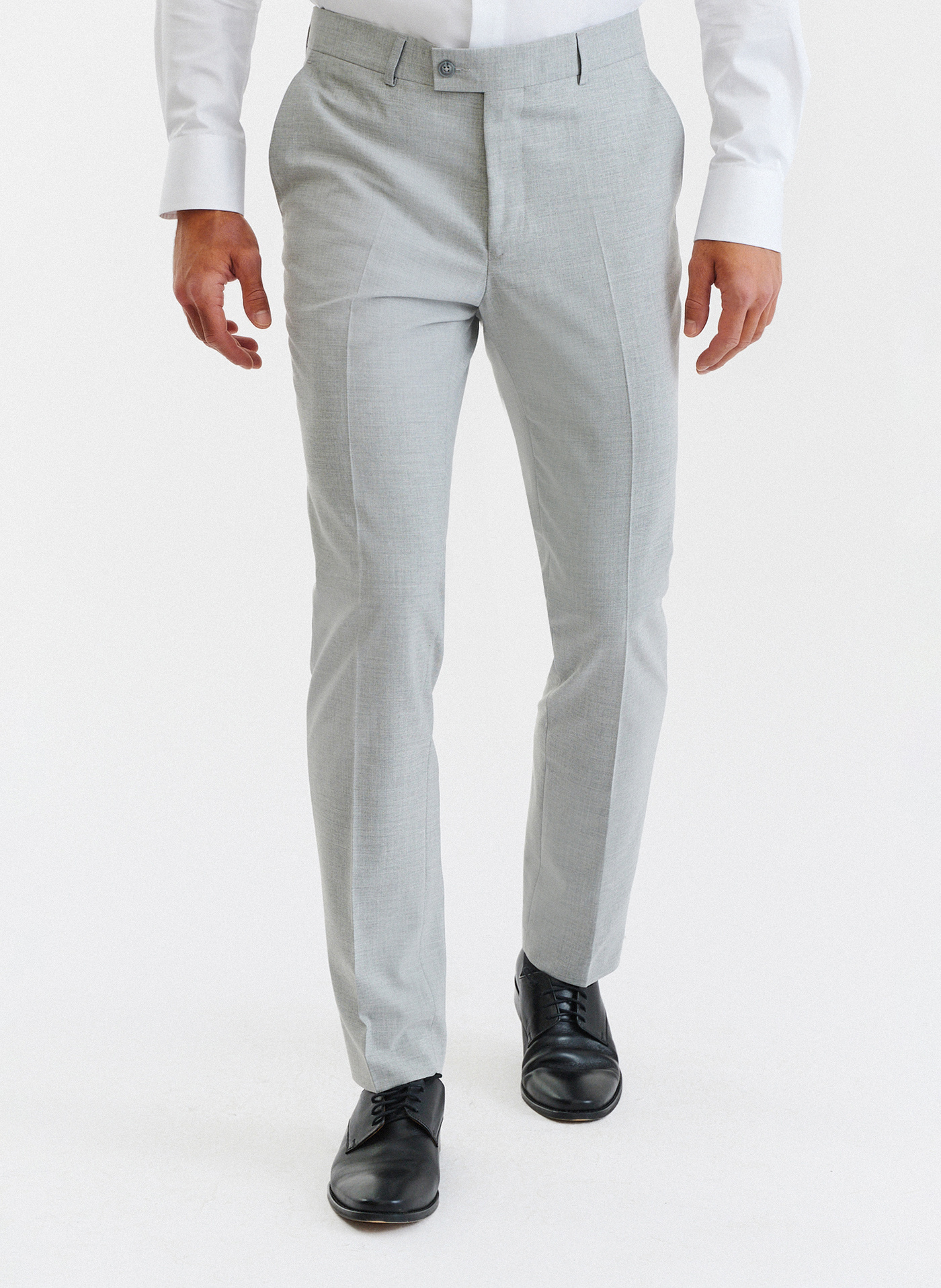 Męskie jasnoszare spodnie garniturowe - Pako Lorente