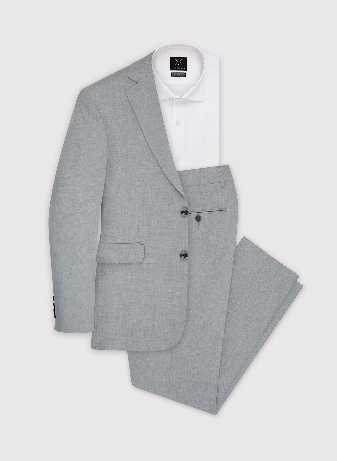 Męskie jasnoszare spodnie garniturowe - Pako Lorente