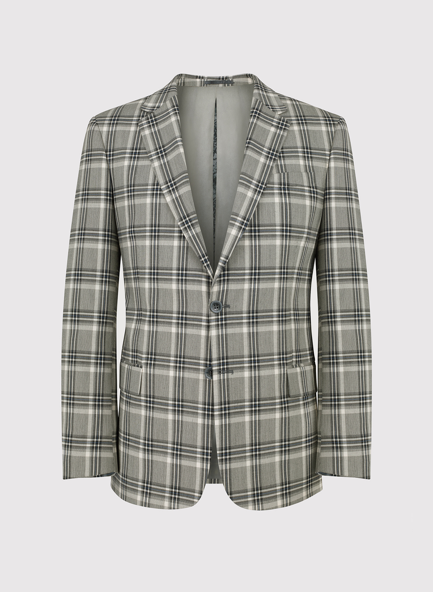 Marynarka garniturowa w kolorze beżowym w kratę - Pako Lorente