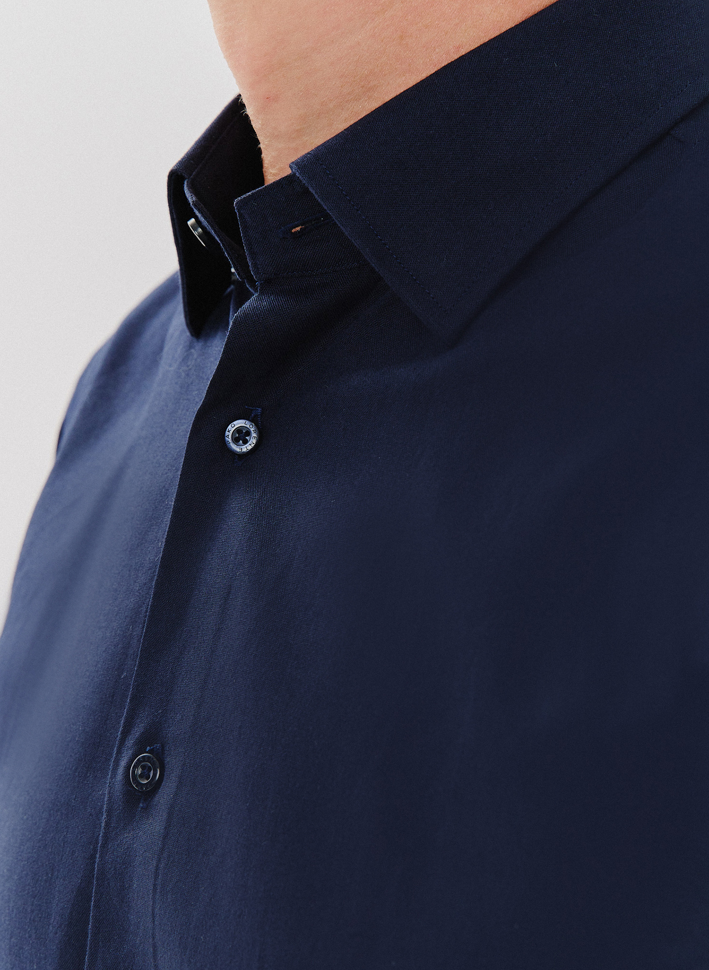 Granatowa koszula męska długi rękaw - Pako Lorente