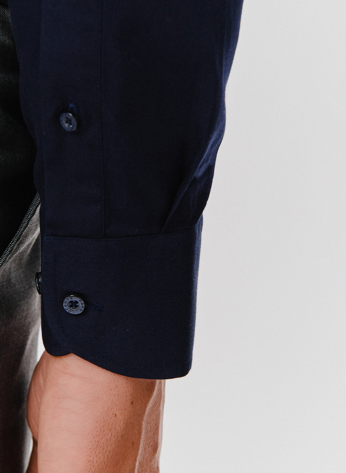 Granatowa koszula męska długi rękaw - Pako Lorente