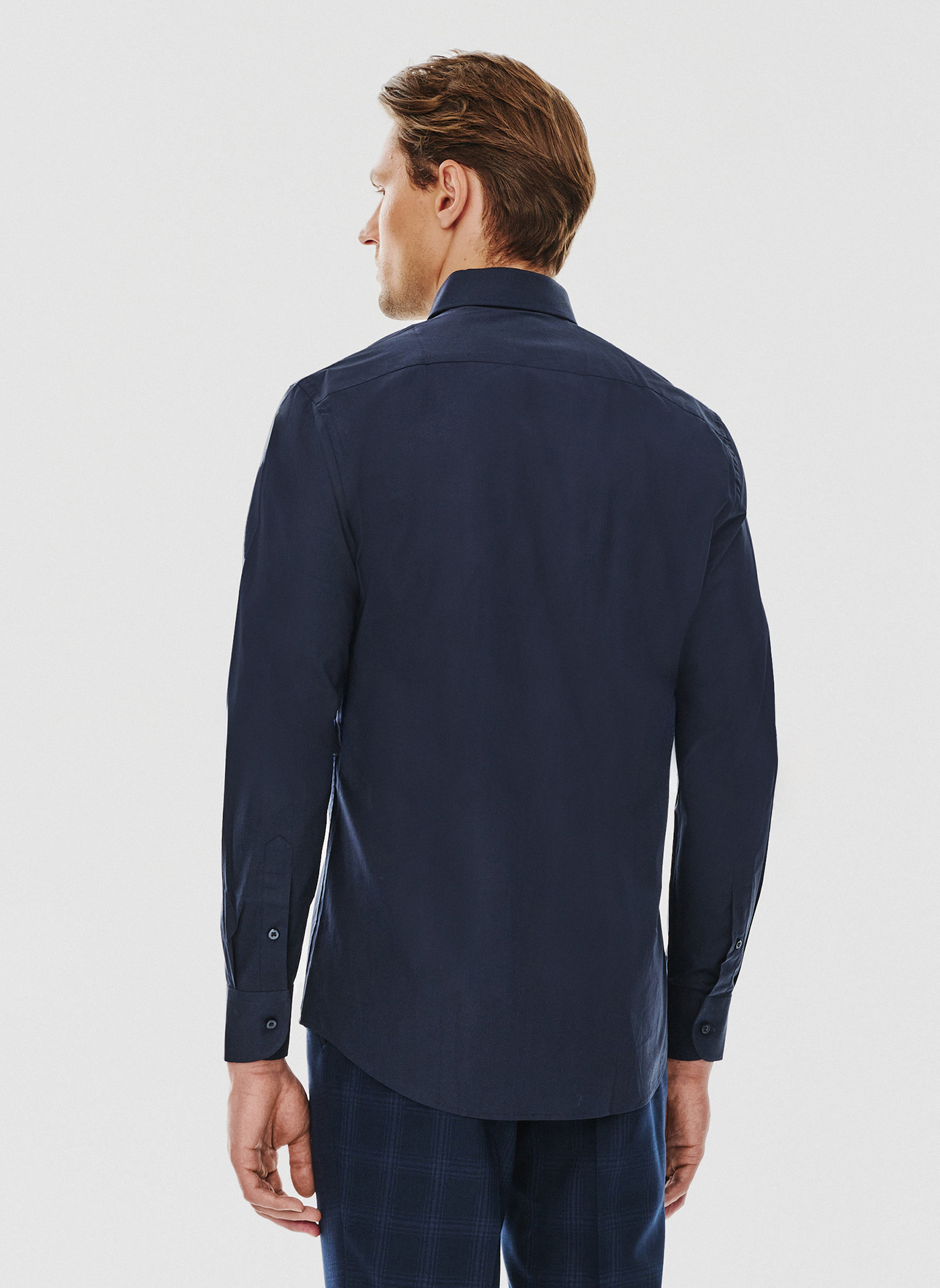 Granatowa koszula męska długi rękaw - Pako Lorente