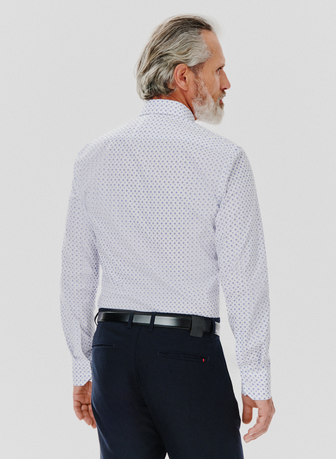 Biała koszula męska mikrowzór - Pako Lorente