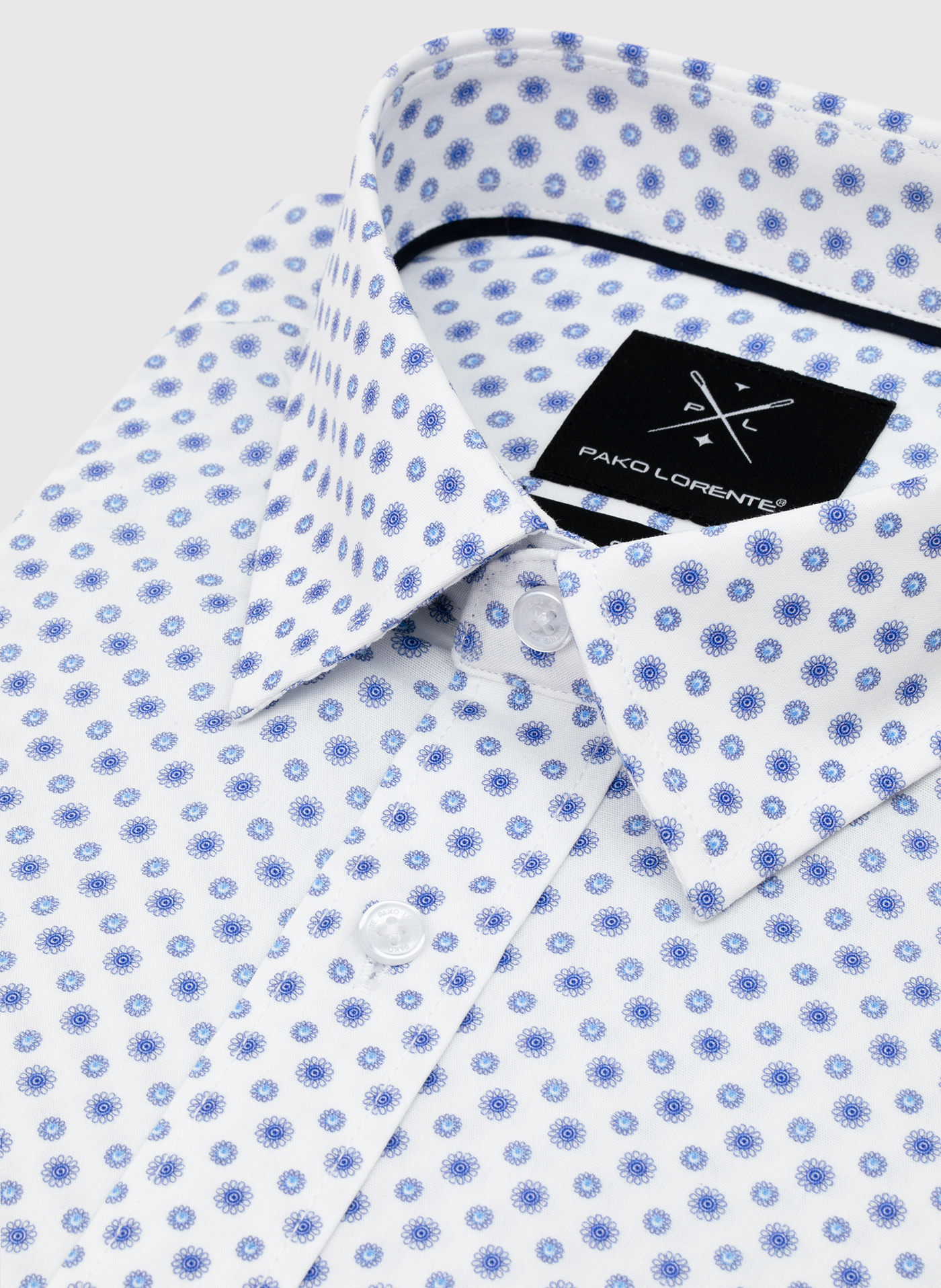 Biała koszula męska mikrowzór - Pako Lorente