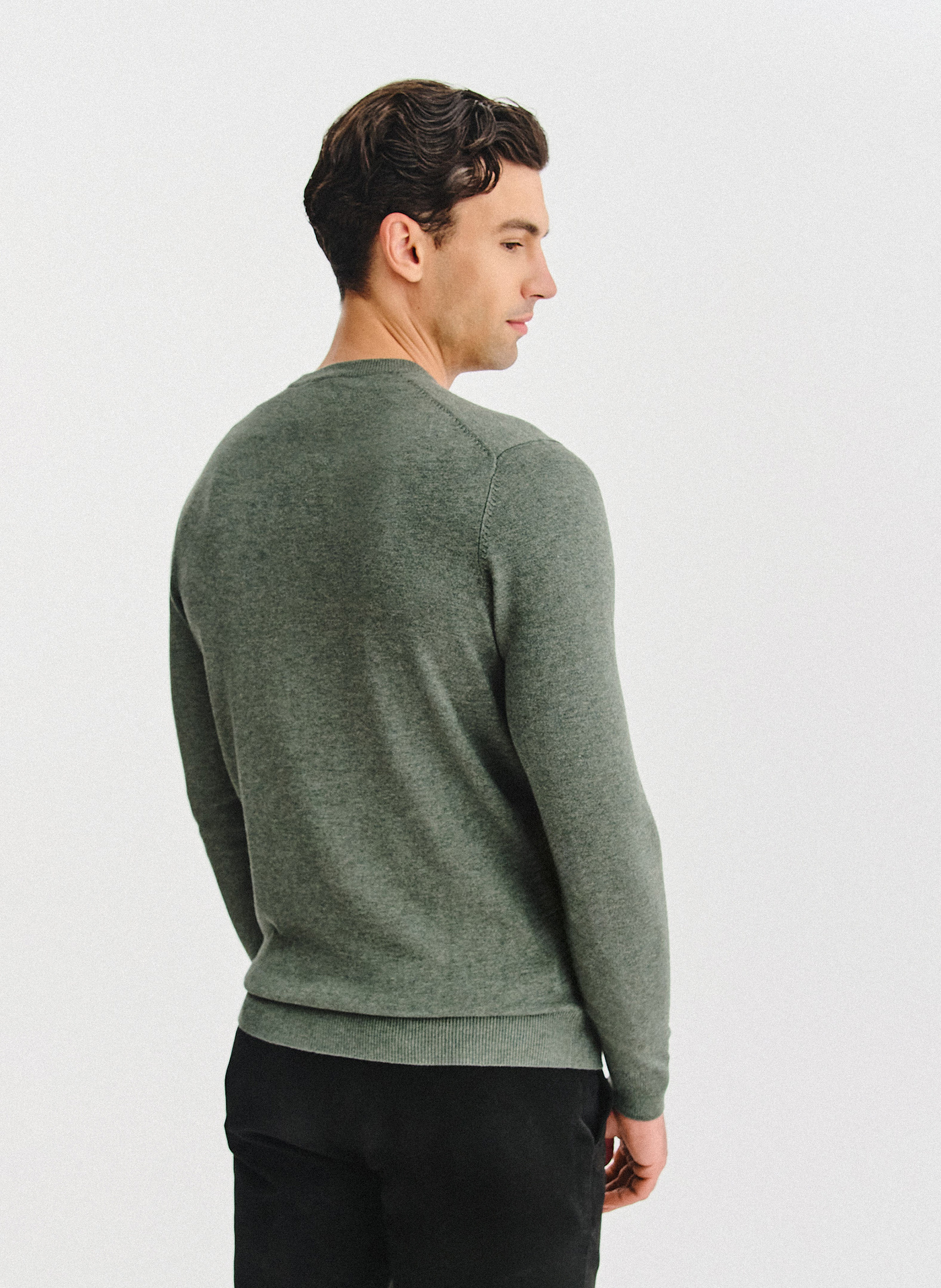 Zielony sweter męski v-neck - Pako Lorente