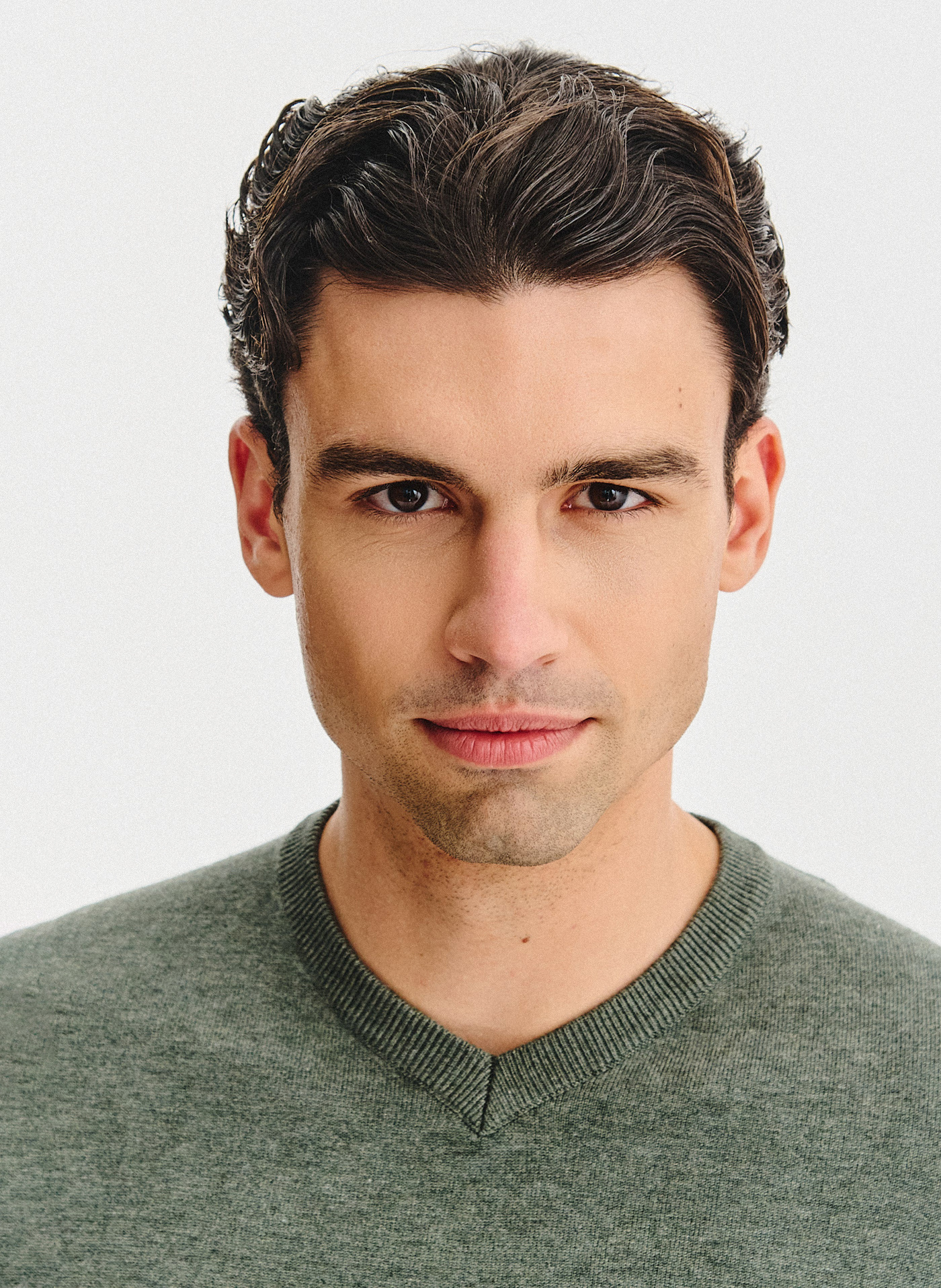 Zielony sweter męski v-neck - Pako Lorente