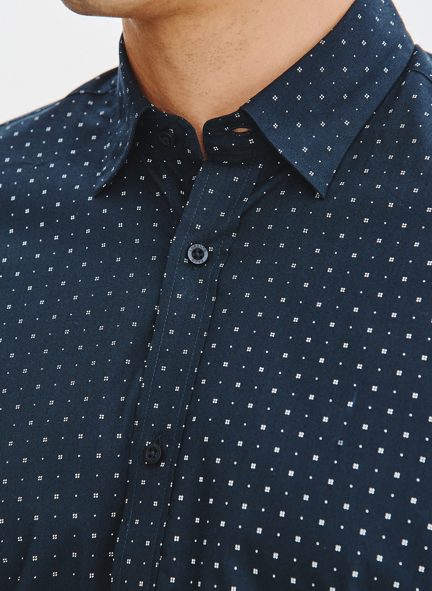 PAKO LORENTE - Granatowa koszula męska wzór geometryczny - Pako Lorente