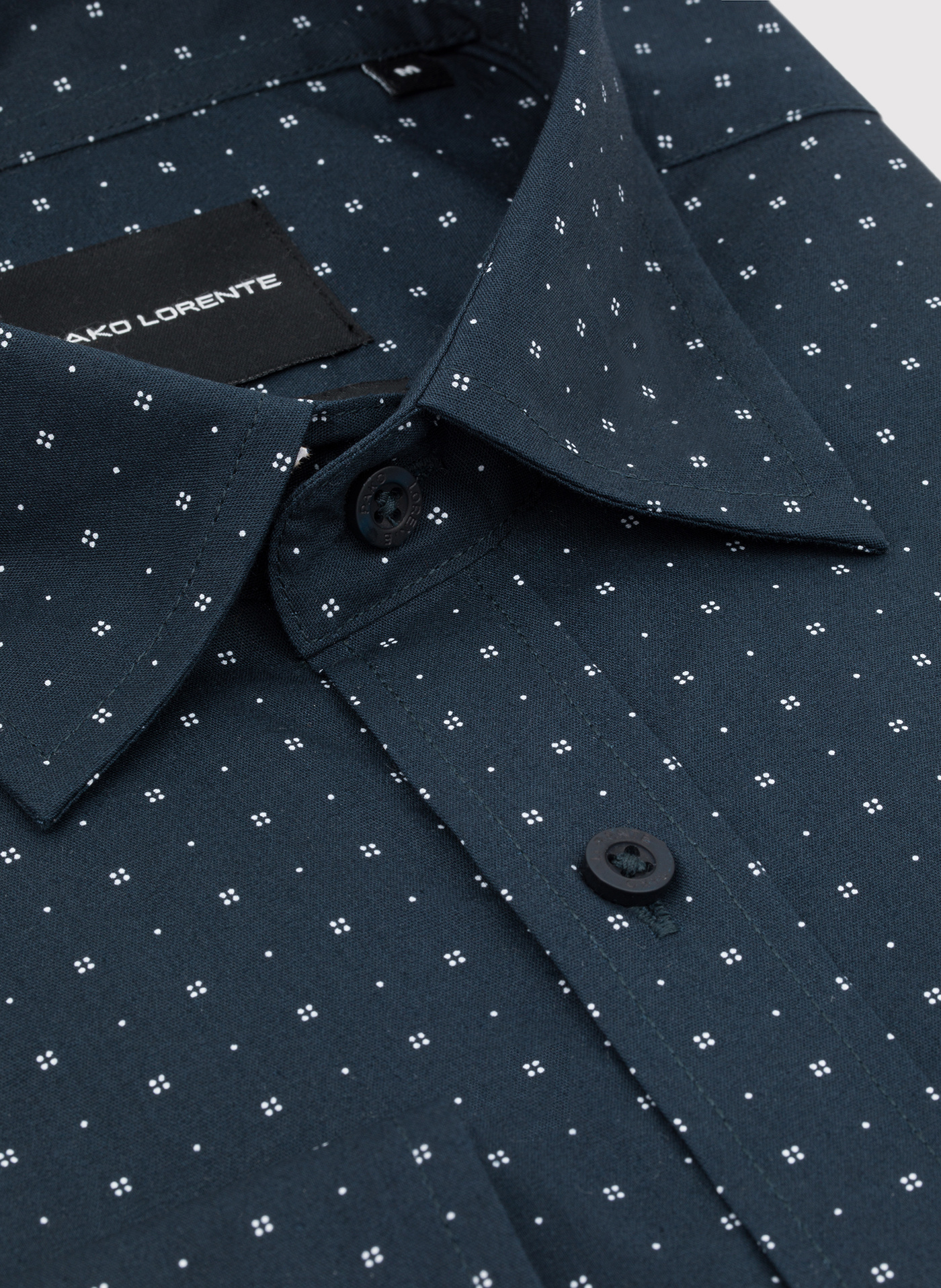 PAKO LORENTE - Granatowa koszula męska wzór geometryczny - Pako Lorente