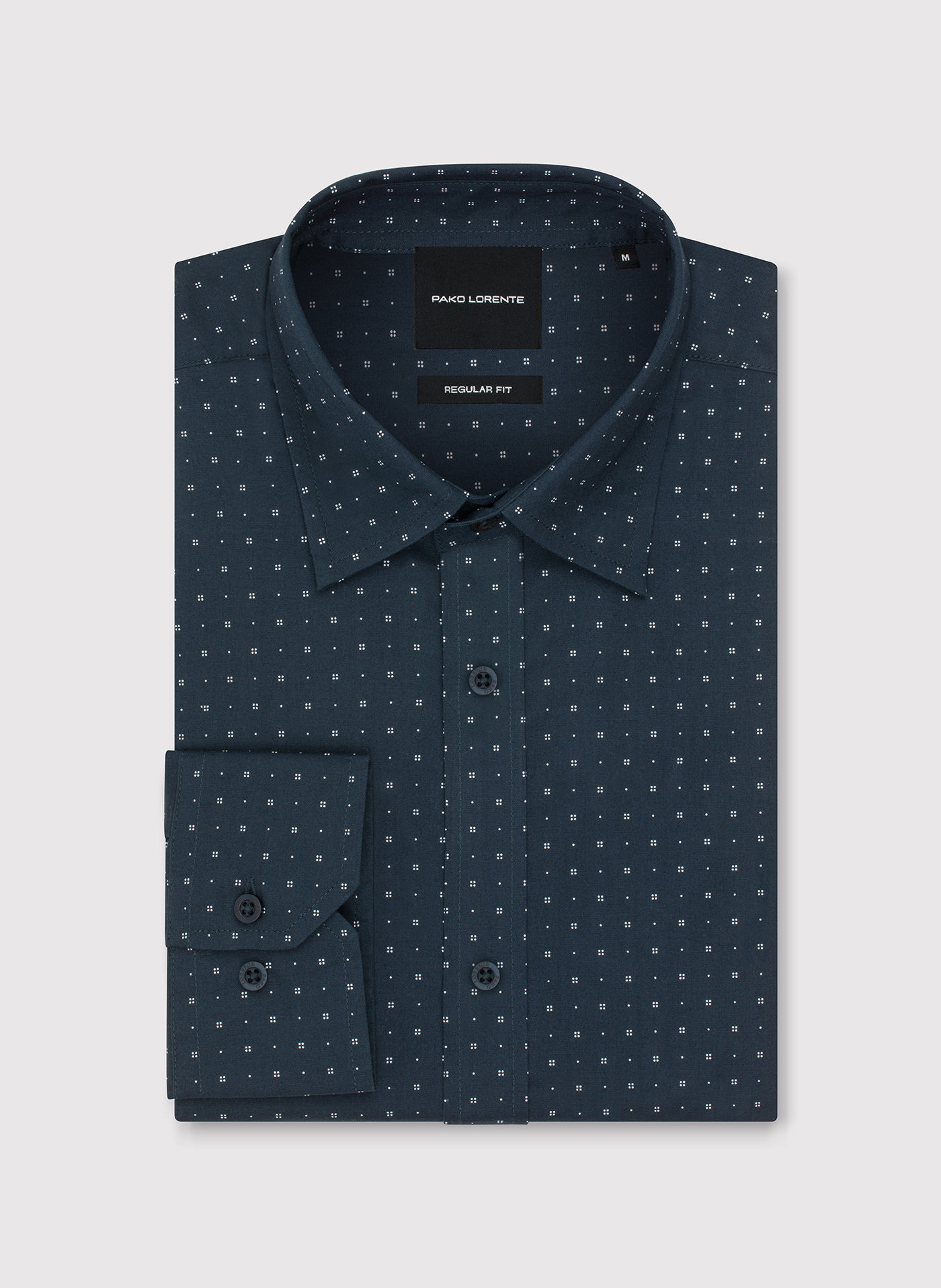 PAKO LORENTE - Granatowa koszula męska wzór geometryczny - Pako Lorente