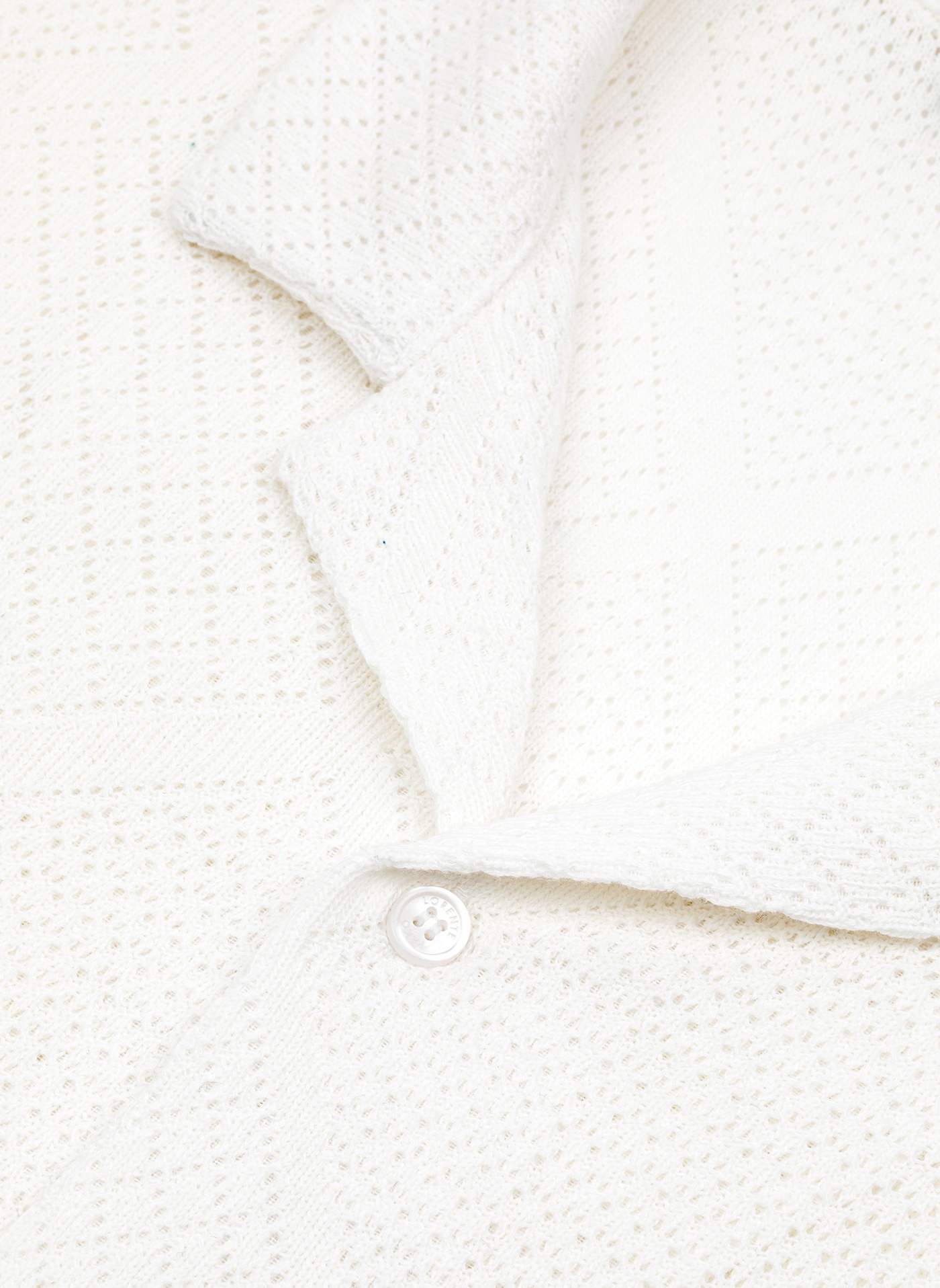 PAKO LORENTE - Ażurowa koszula męska z krótkim rękawem biała - Pako Lorente