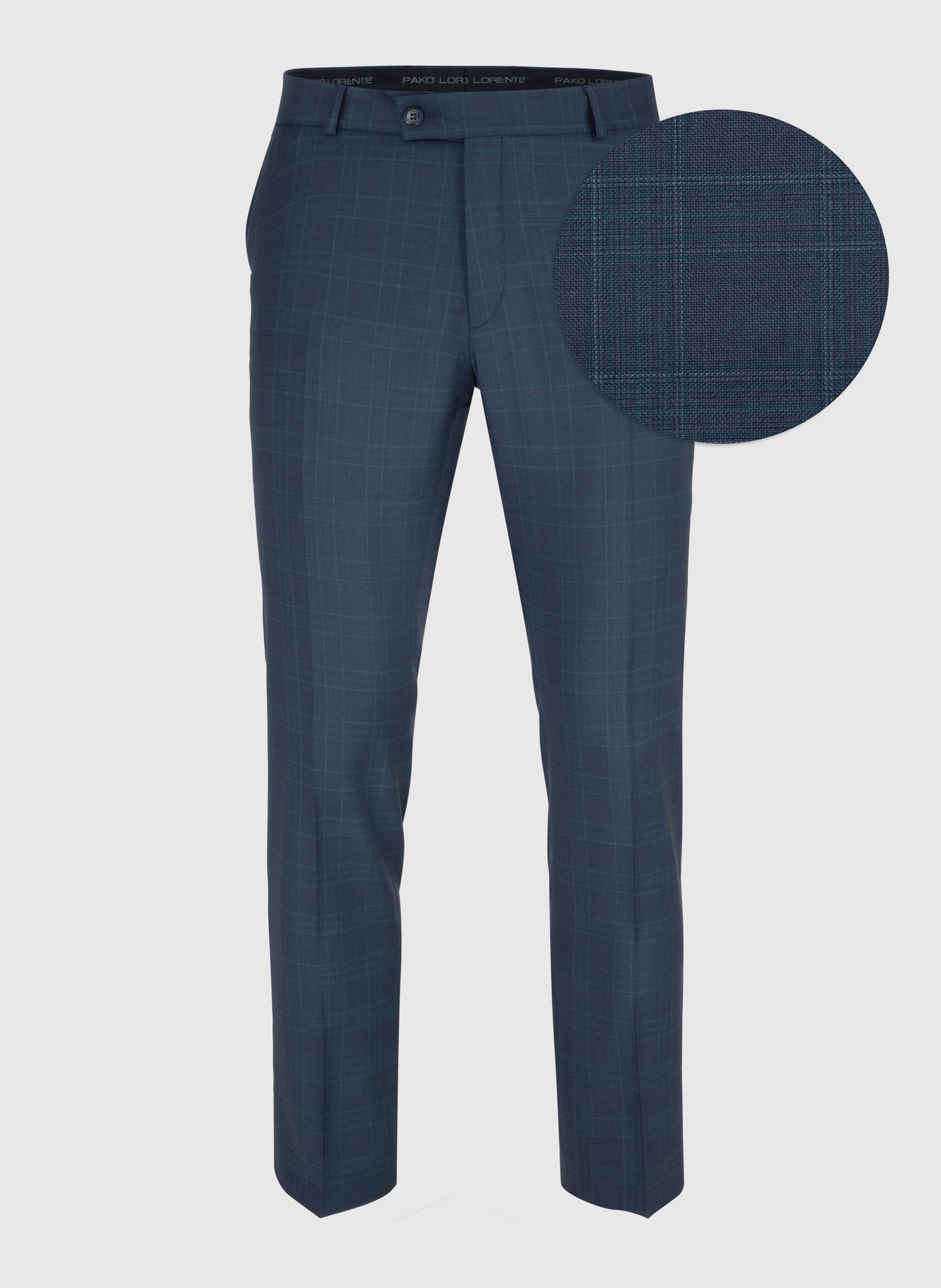 Granatowe spodnie garniturowe w kratę - Pako Lorente