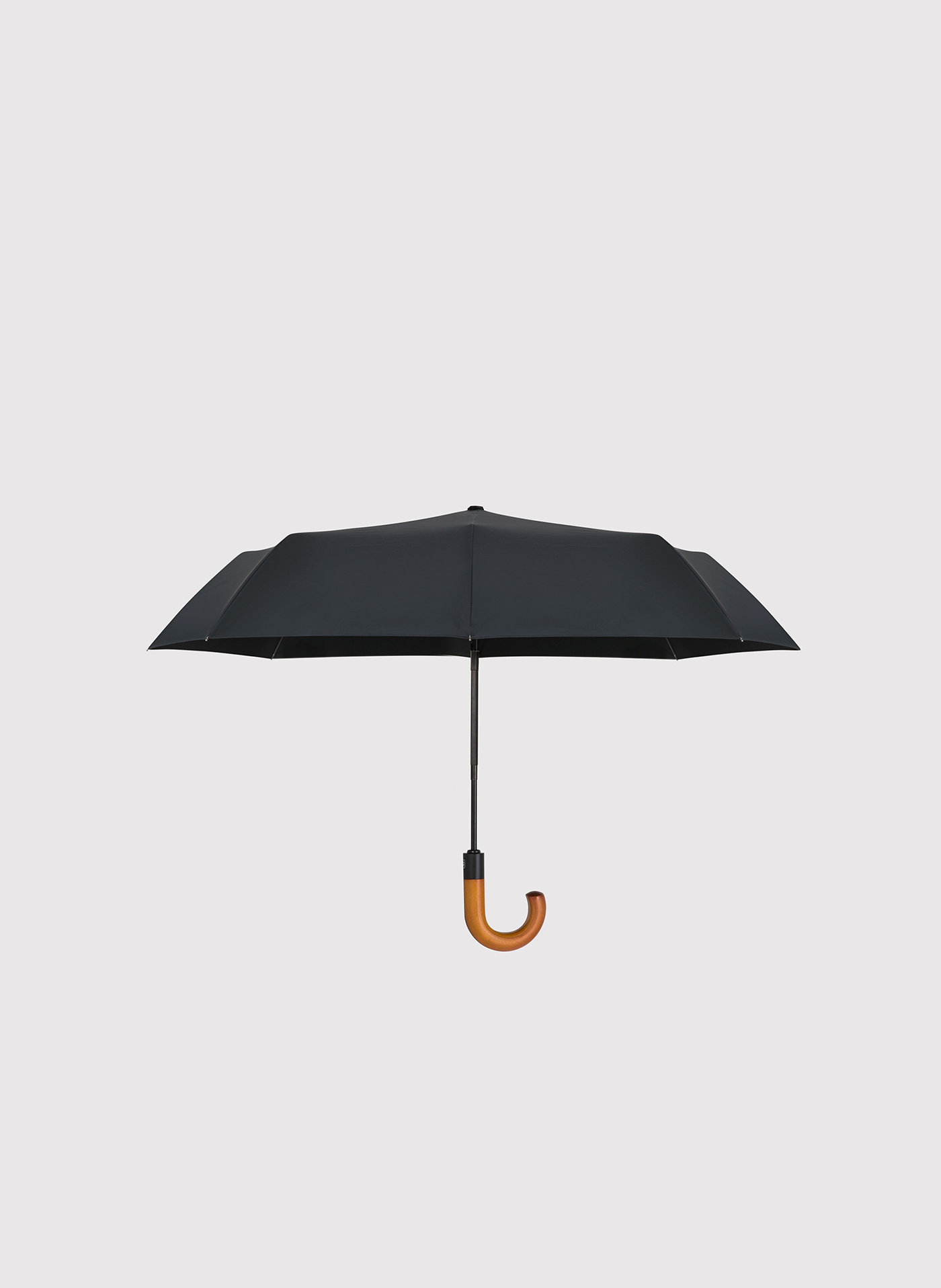 Czarny parasol z drewnianą rączką - Pako Lorente