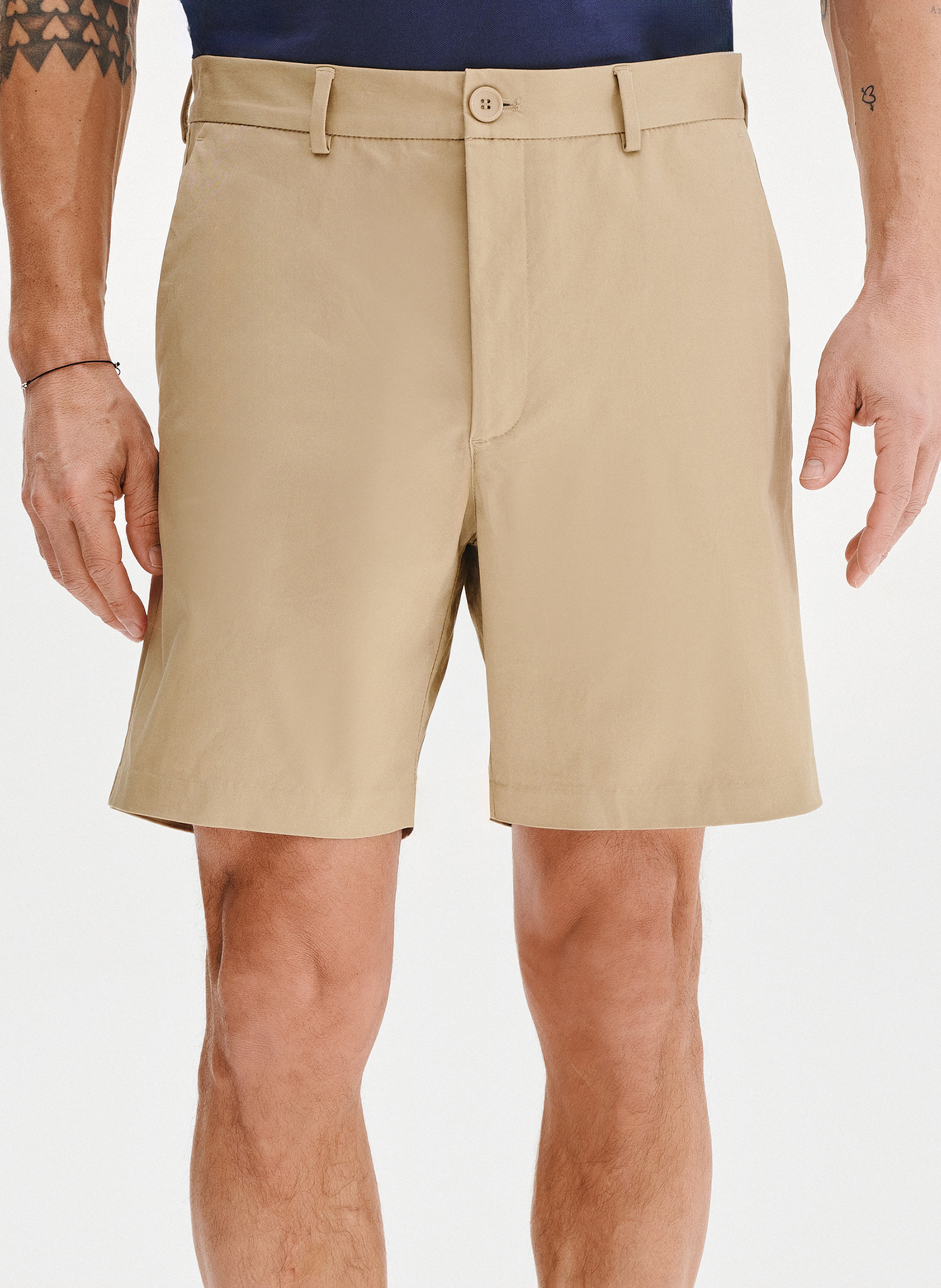 PAKO LORENTE - Beżowe szorty męskie z bawełną - Pako Lorente