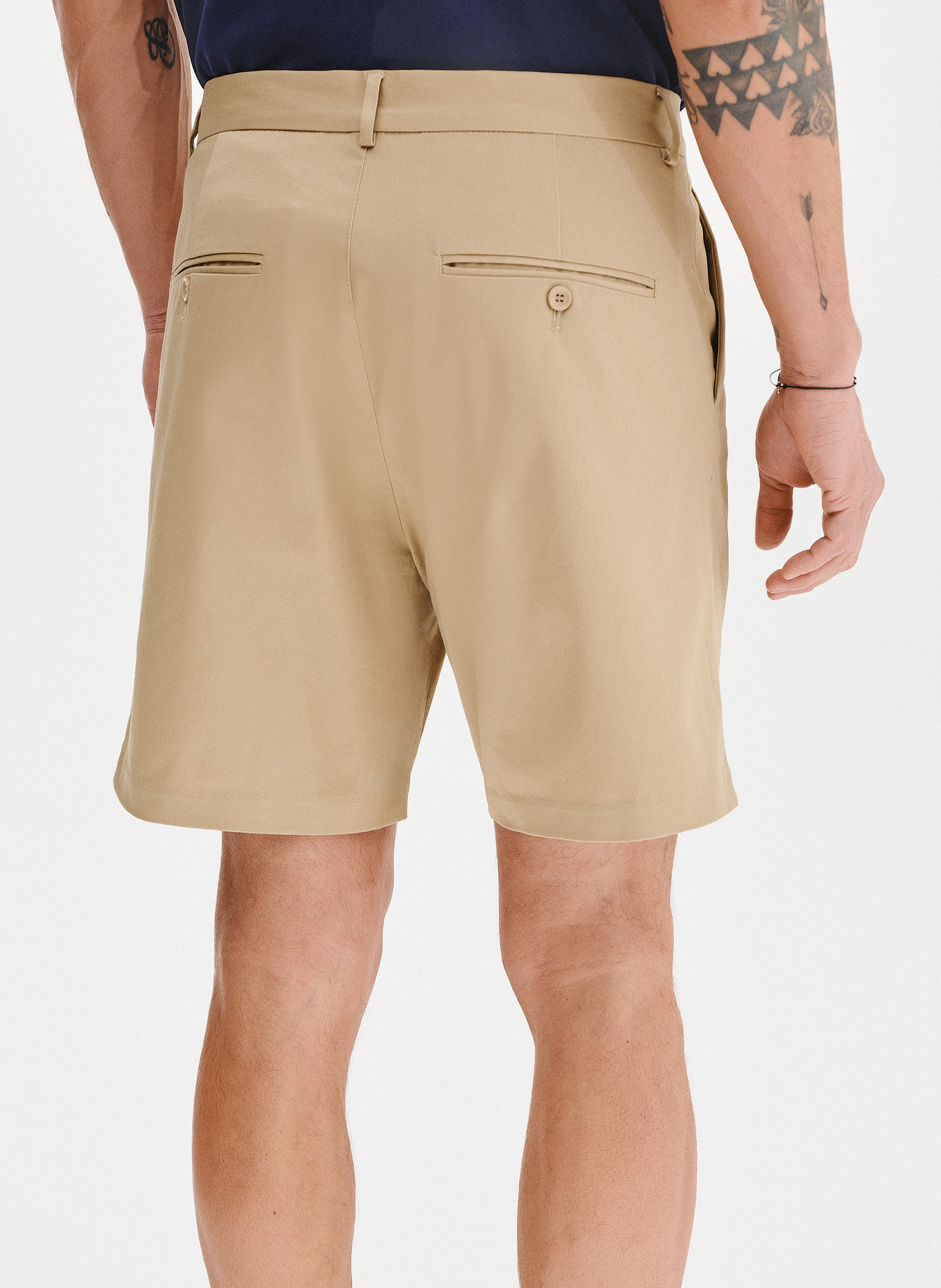 PAKO LORENTE - Beżowe szorty męskie z bawełną - Pako Lorente